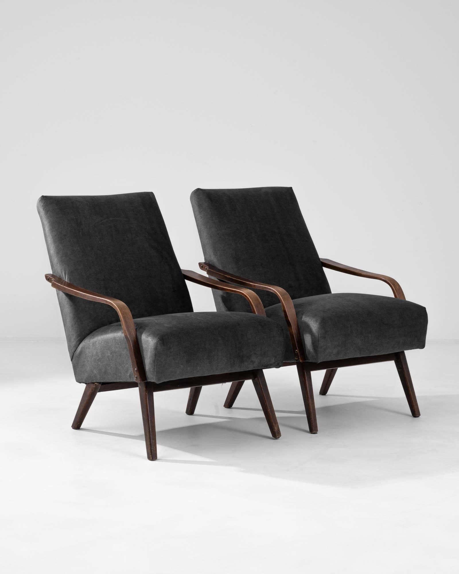 1960s Czech Upholstered Armchairs By TON, a Pair For Sale 5