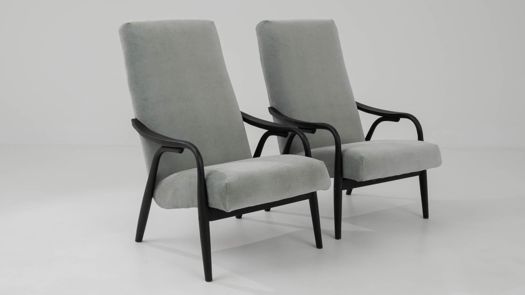 1960s Czech Upholstered Armchairs By Ton, a Pair For Sale 5