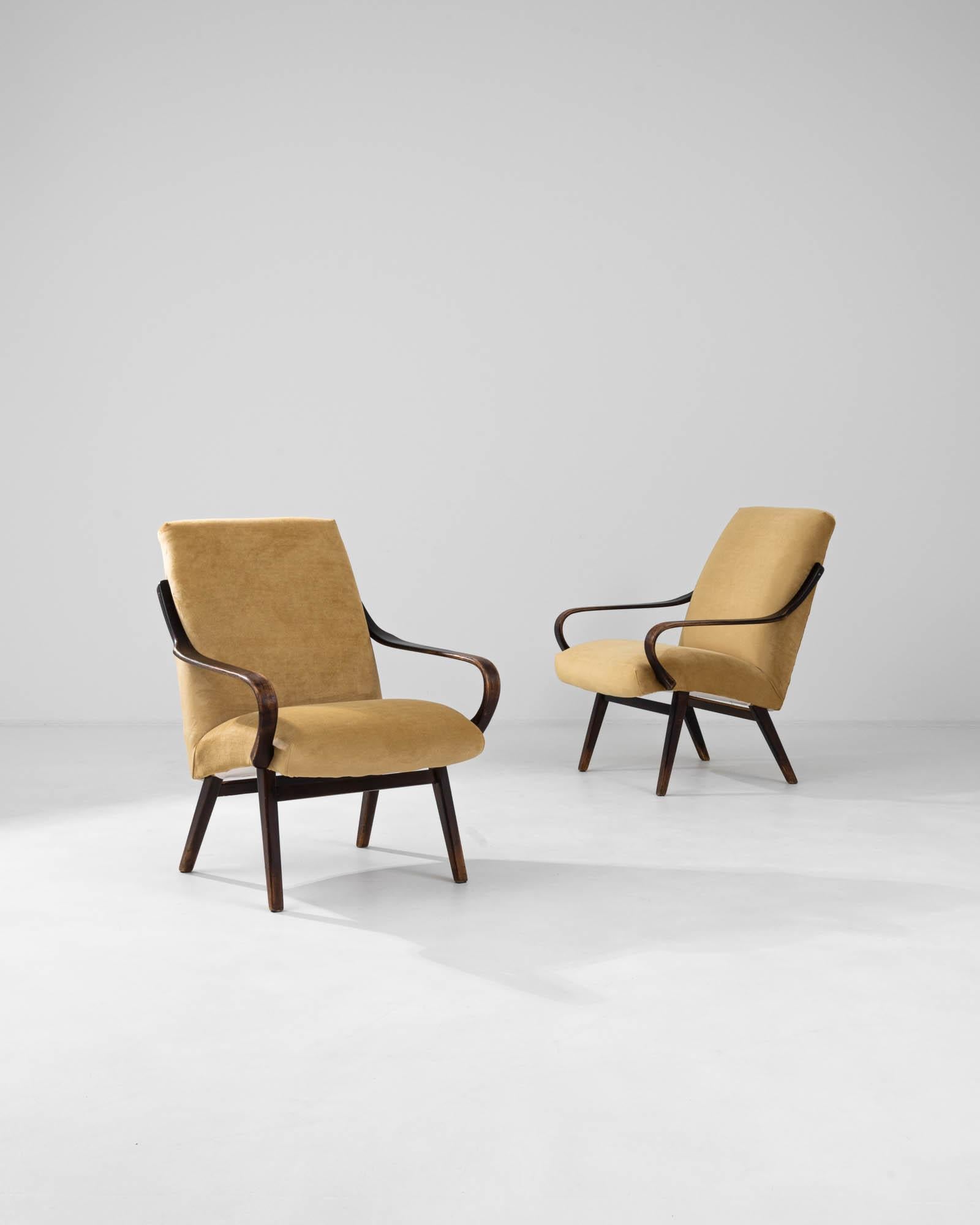 1960s Czech Upholstered Armchairs By TON, a Pair For Sale 6