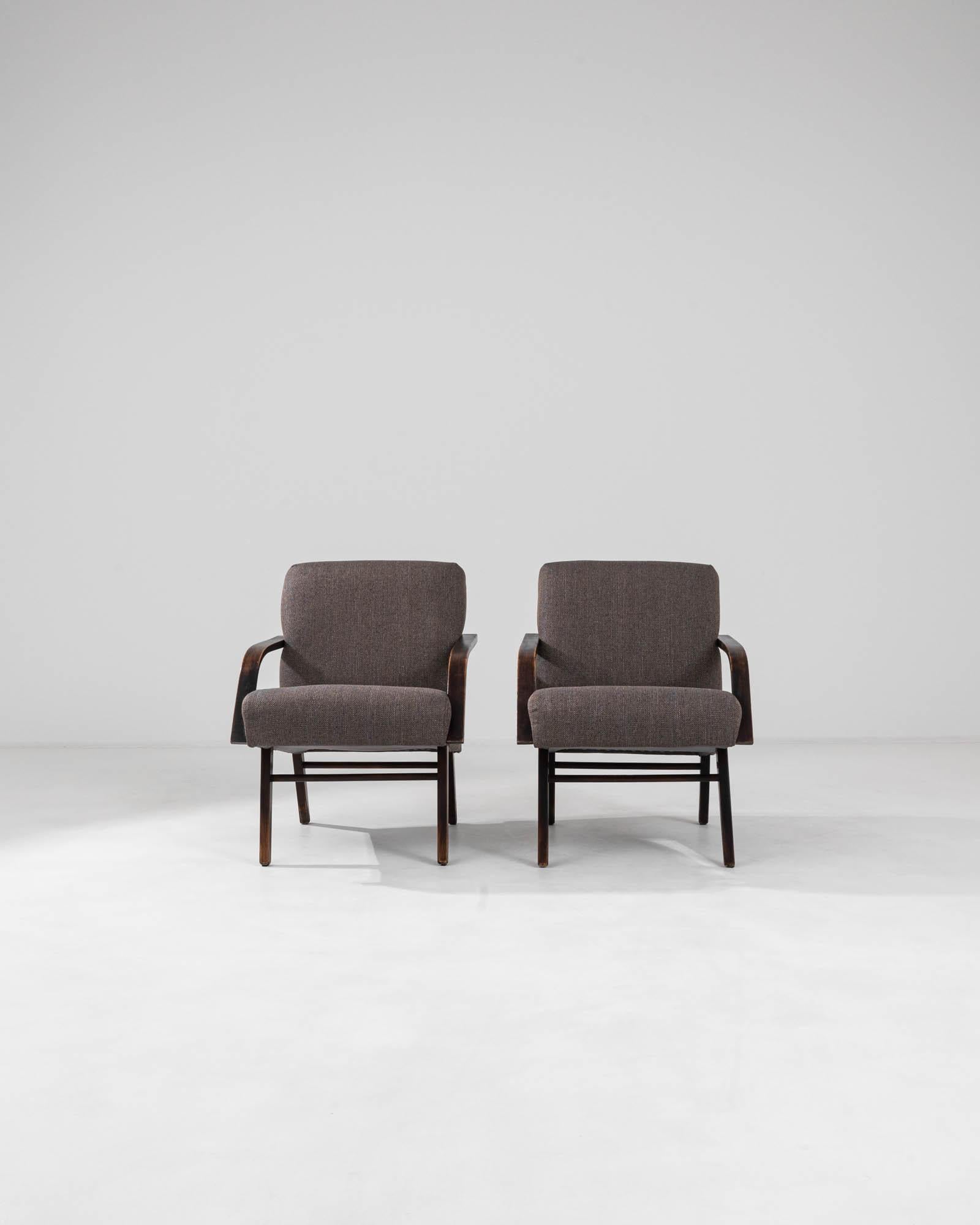 20th Century 1960s Czech Upholstered Armchairs By TON, a Pair For Sale