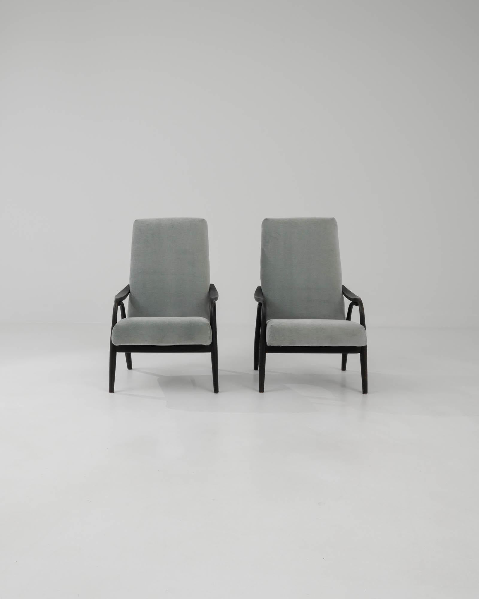 Mid-20th Century 1960s Czech Upholstered Armchairs By Ton, a Pair For Sale