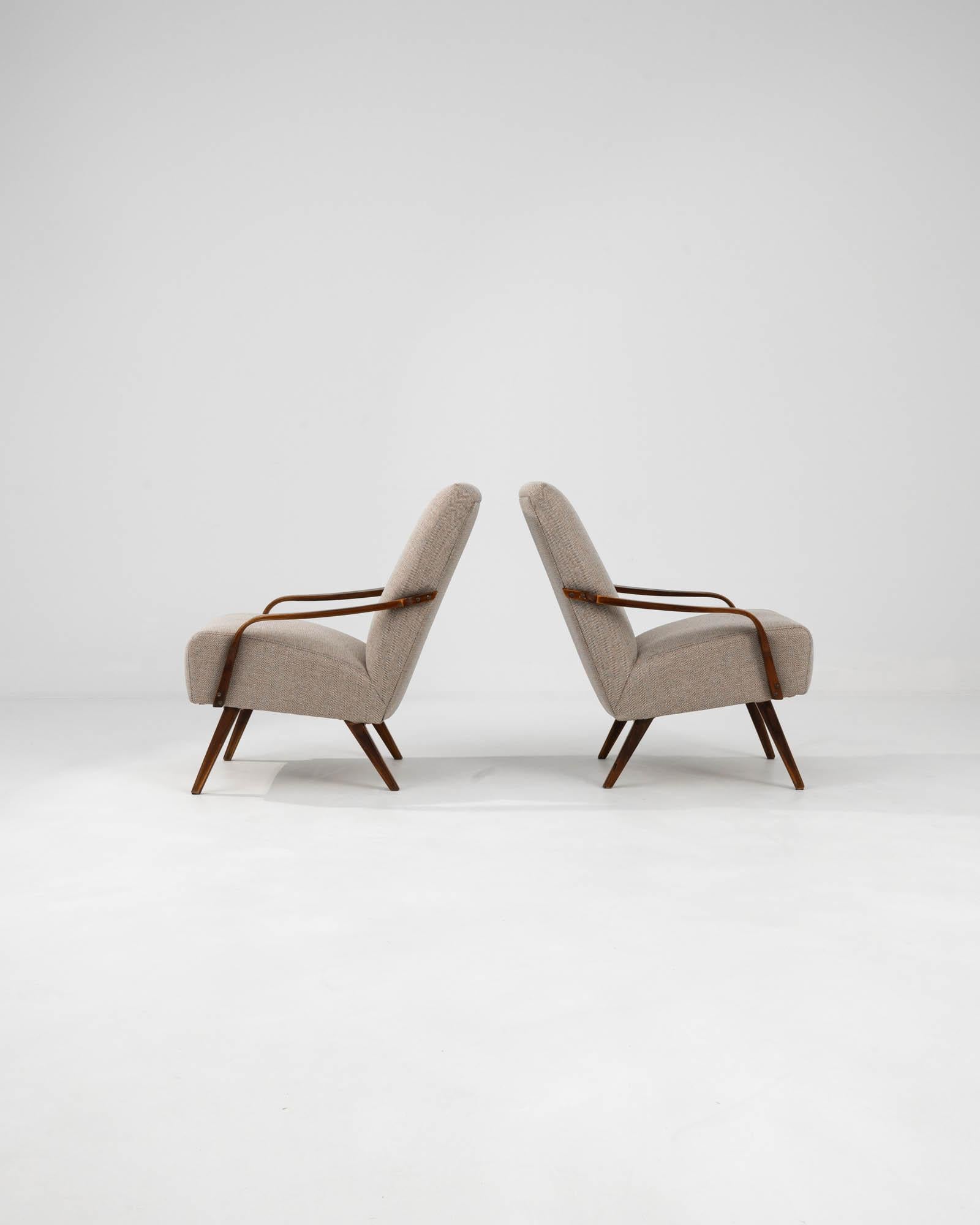 20th Century 1960s Czech Upholstered Armchairs By TON, a Pair