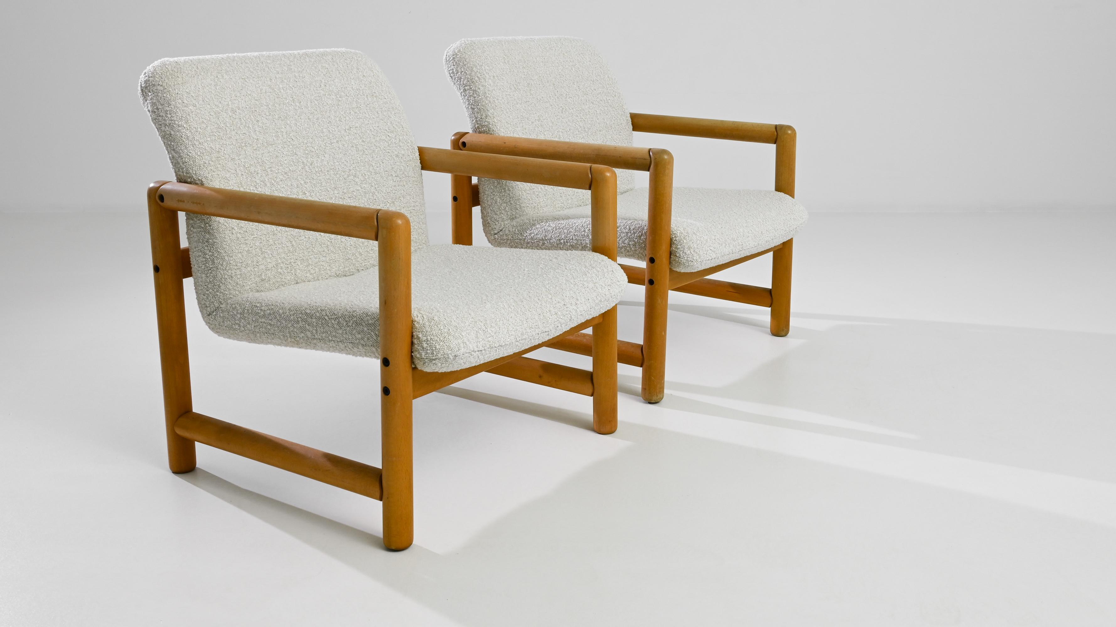 Upholstery 1960s Czech Upholstered Armchairs by TON, a Pair For Sale
