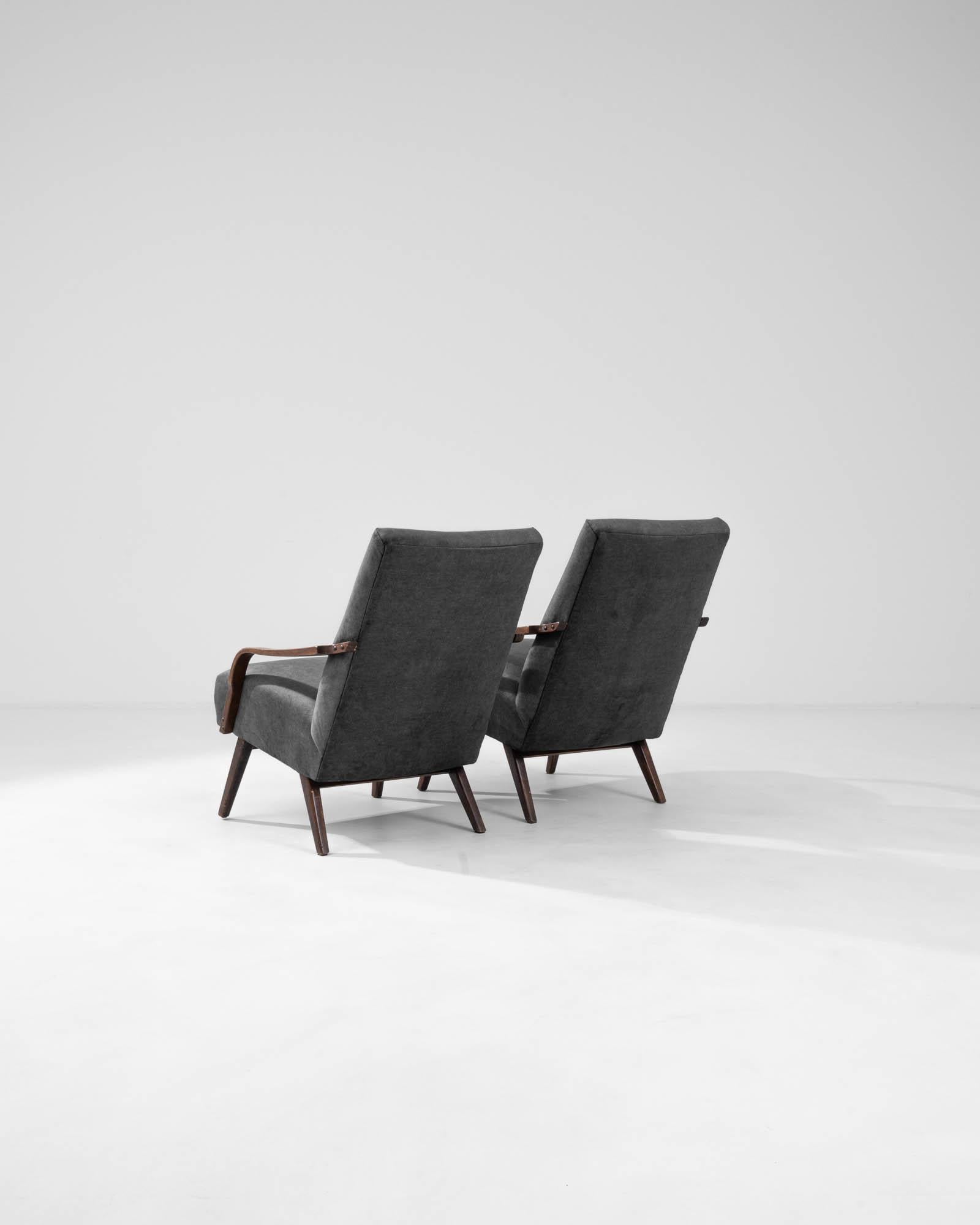 1960s Czech Upholstered Armchairs By TON, a Pair For Sale 2