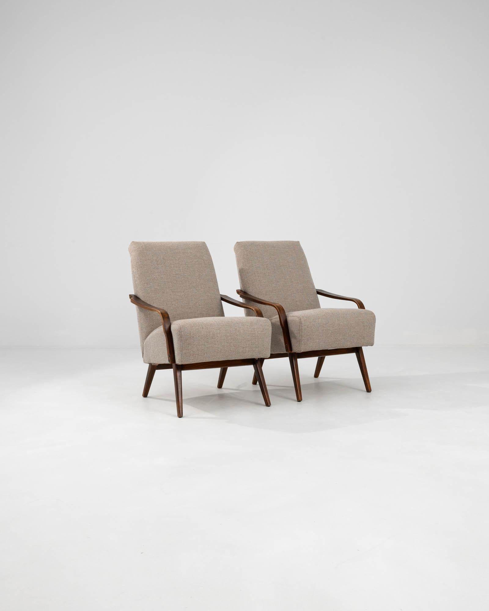 1960s Czech Upholstered Armchairs By TON, a Pair 2