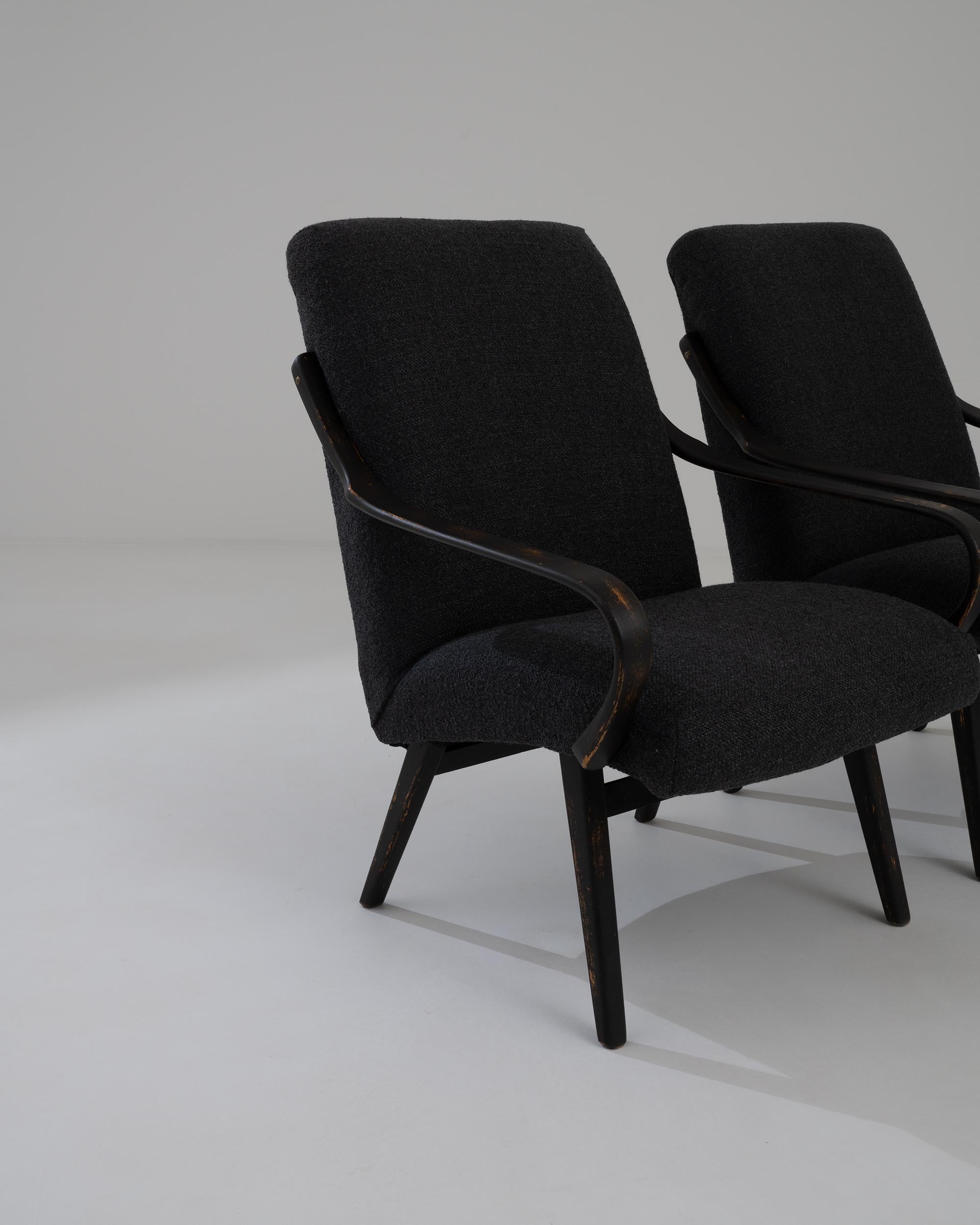1960s Czech Upholstered Armchairs by TON, A Pair For Sale 3