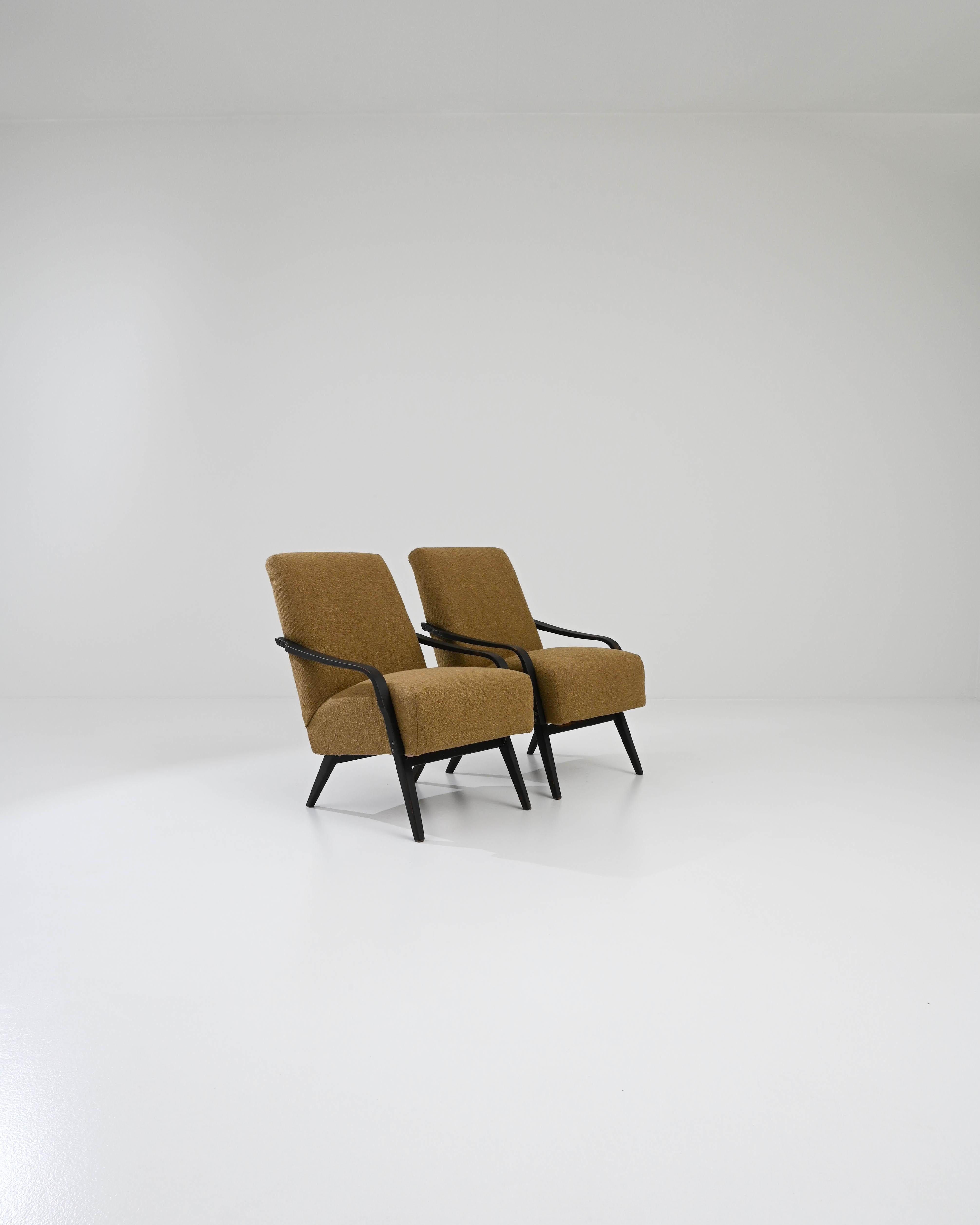 1960s Czech Upholstered Armchairs by TON, a Pair For Sale 3