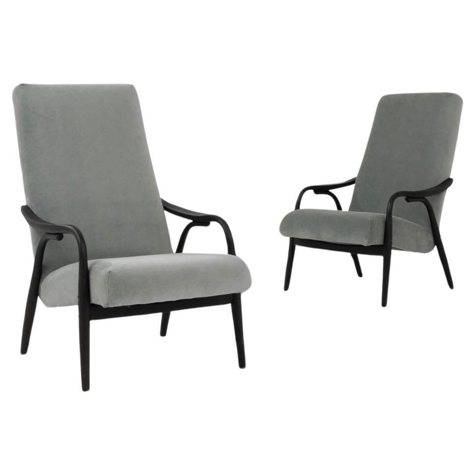 1960s Czech Upholstered Armchairs By Ton, a Pair
