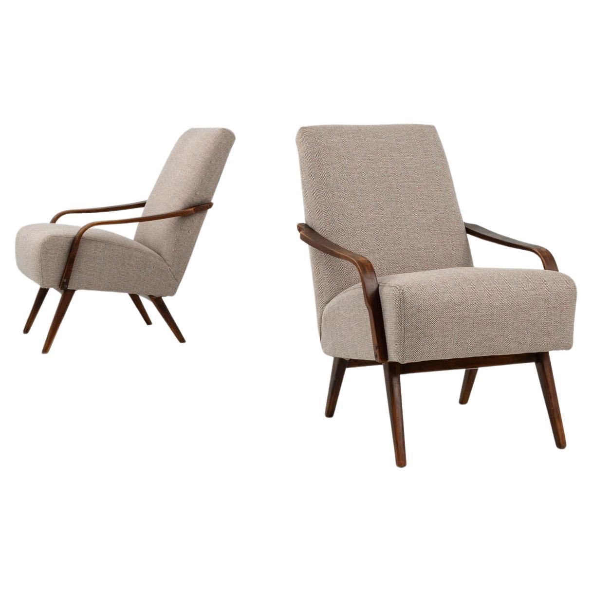 1960s Czech Upholstered Armchairs By TON, a Pair