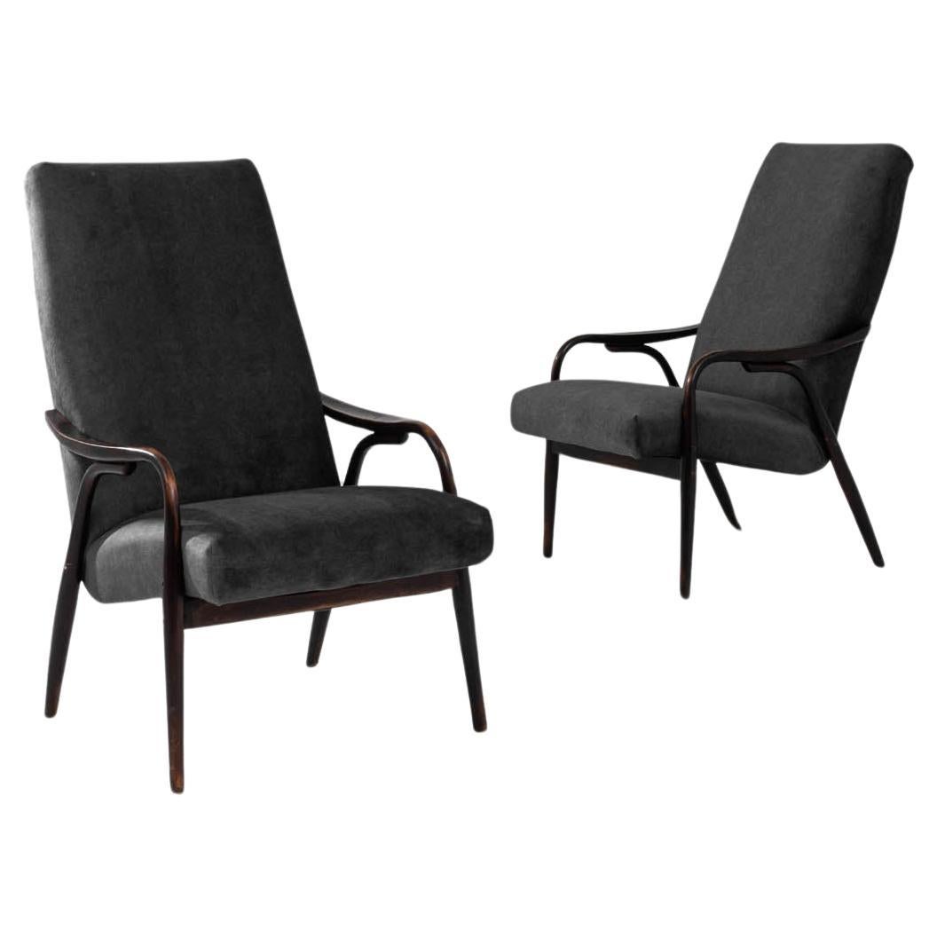 1960s Czech Upholstered Armchairs By TON, a Pair en vente