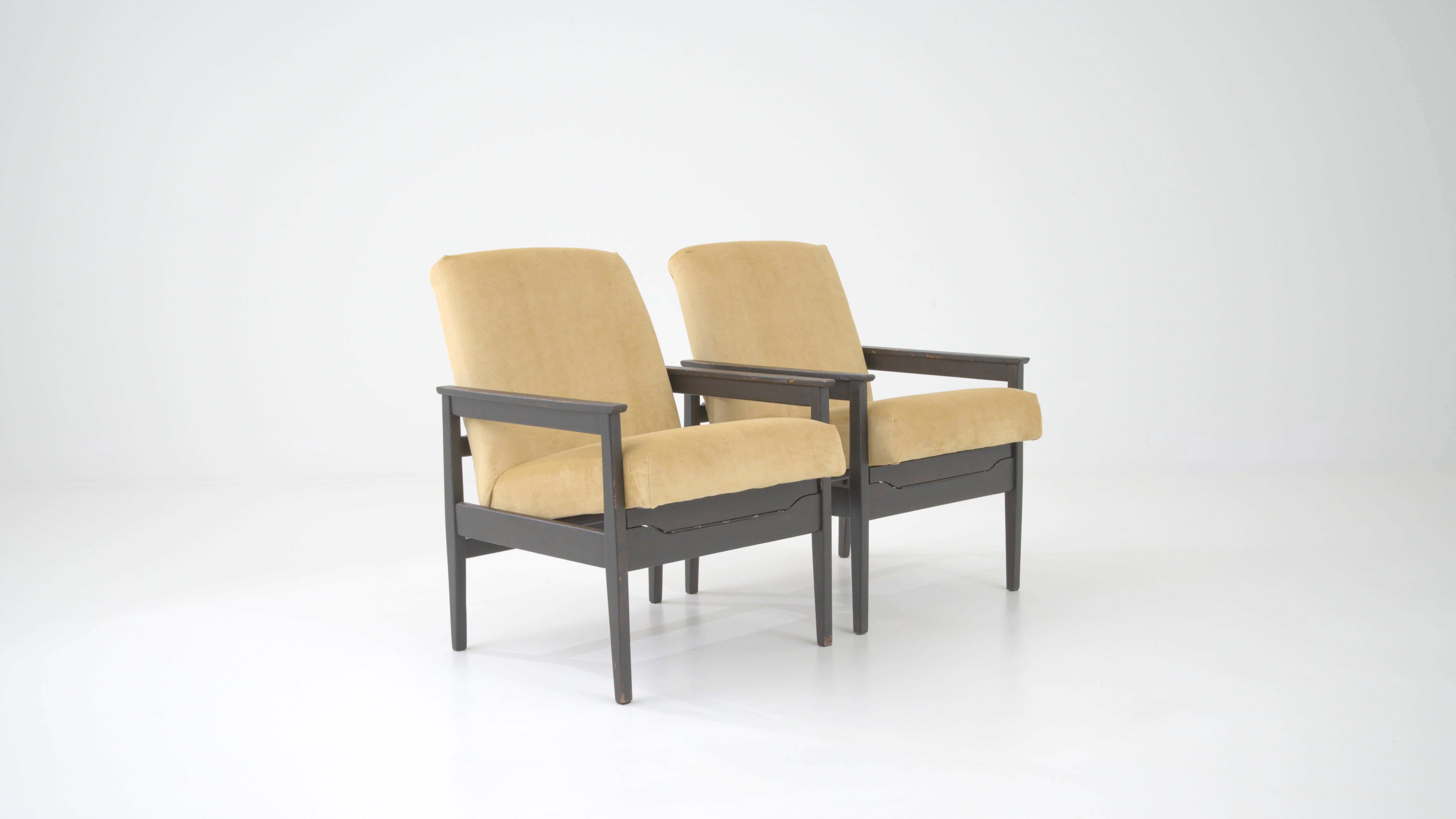 1960s, Czech Upholstered Armchairs, Set of 2 For Sale 5