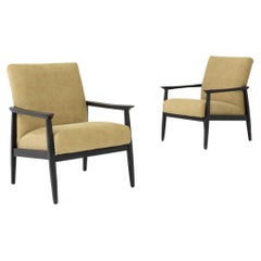 Vintage 1960s, Czech Upholstered Armchairs, Set of 2