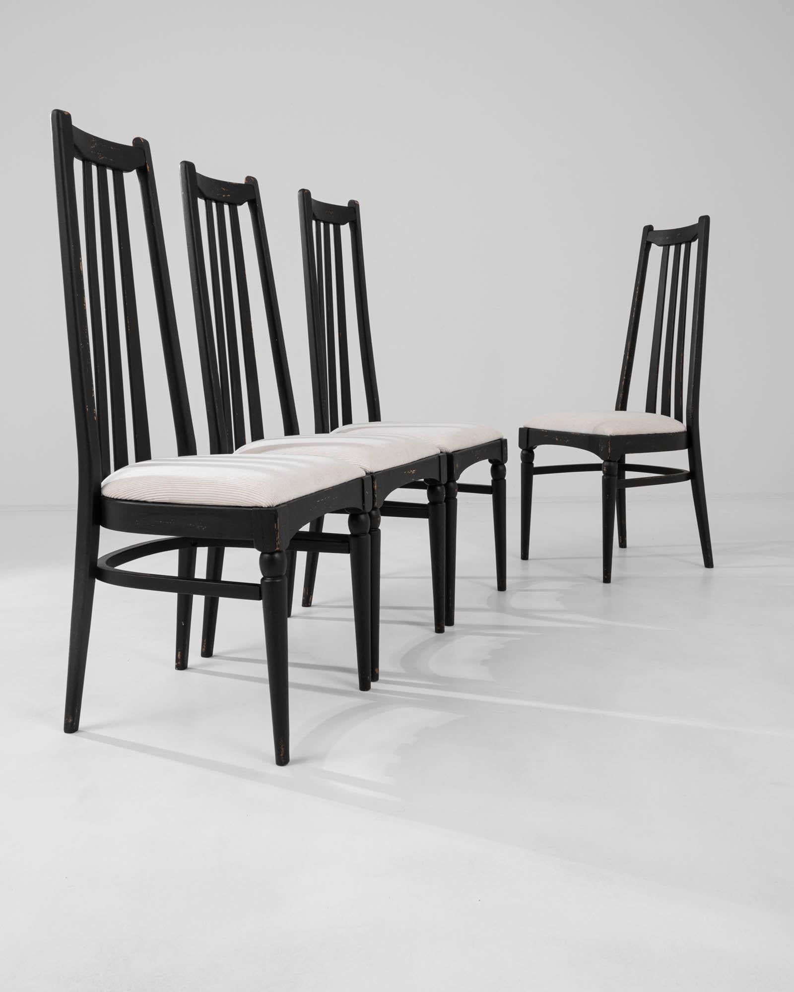 1960s Czech Upholstered Dining Chairs, Set of 4 For Sale 5