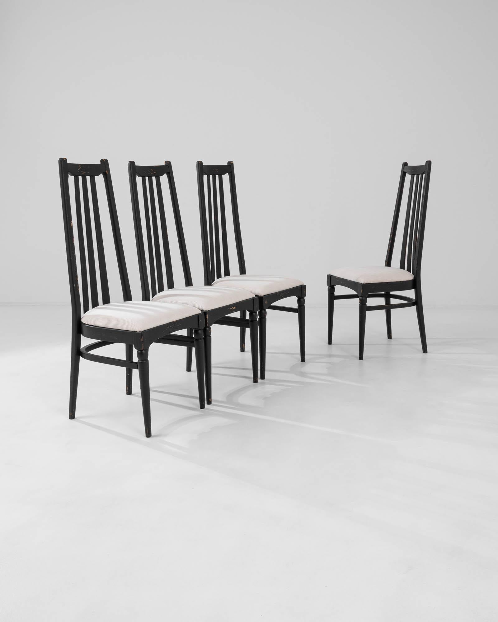 20th Century 1960s Czech Upholstered Dining Chairs, Set of 4 For Sale
