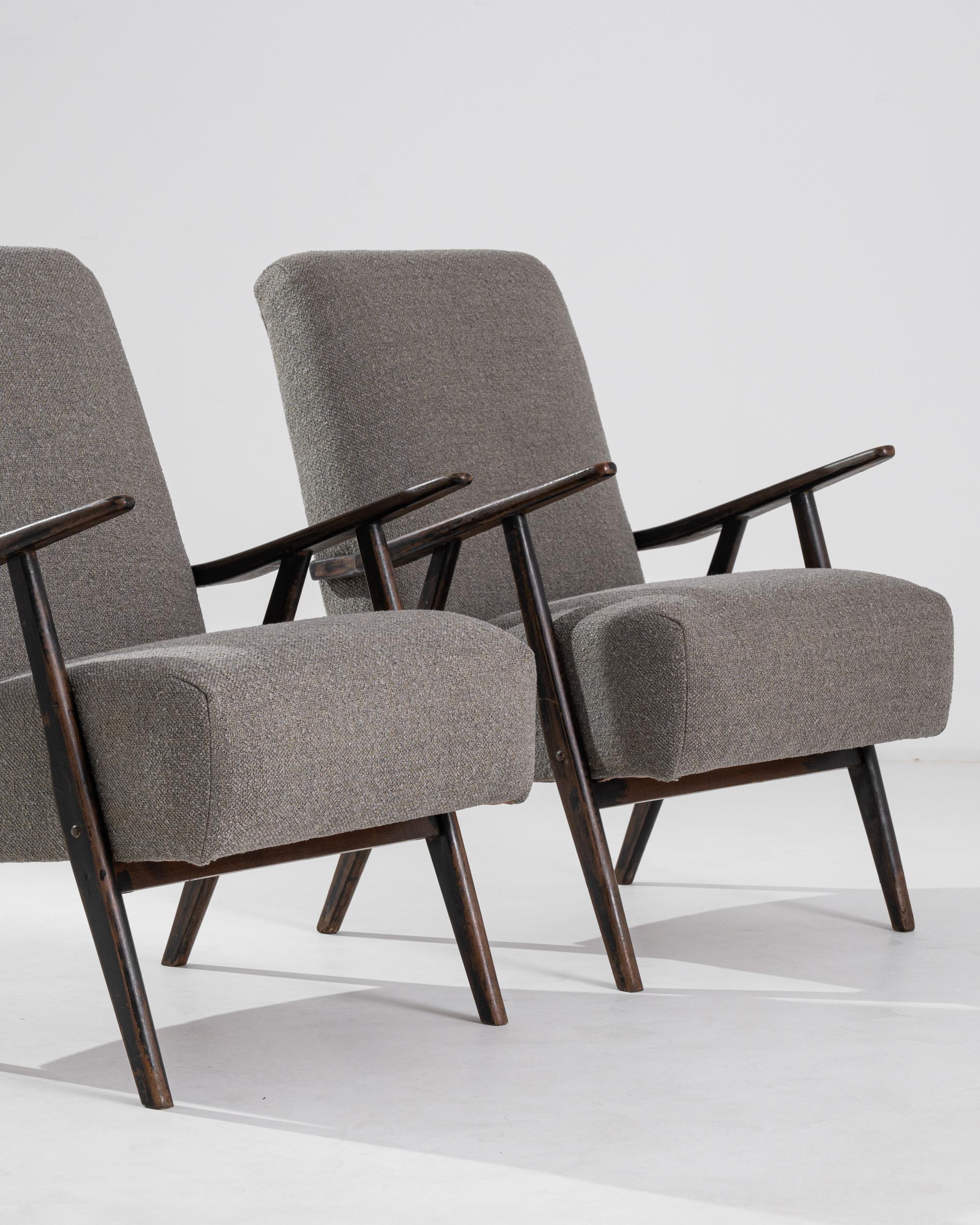 1960s Czech Upholstered Wooden Armchairs 3