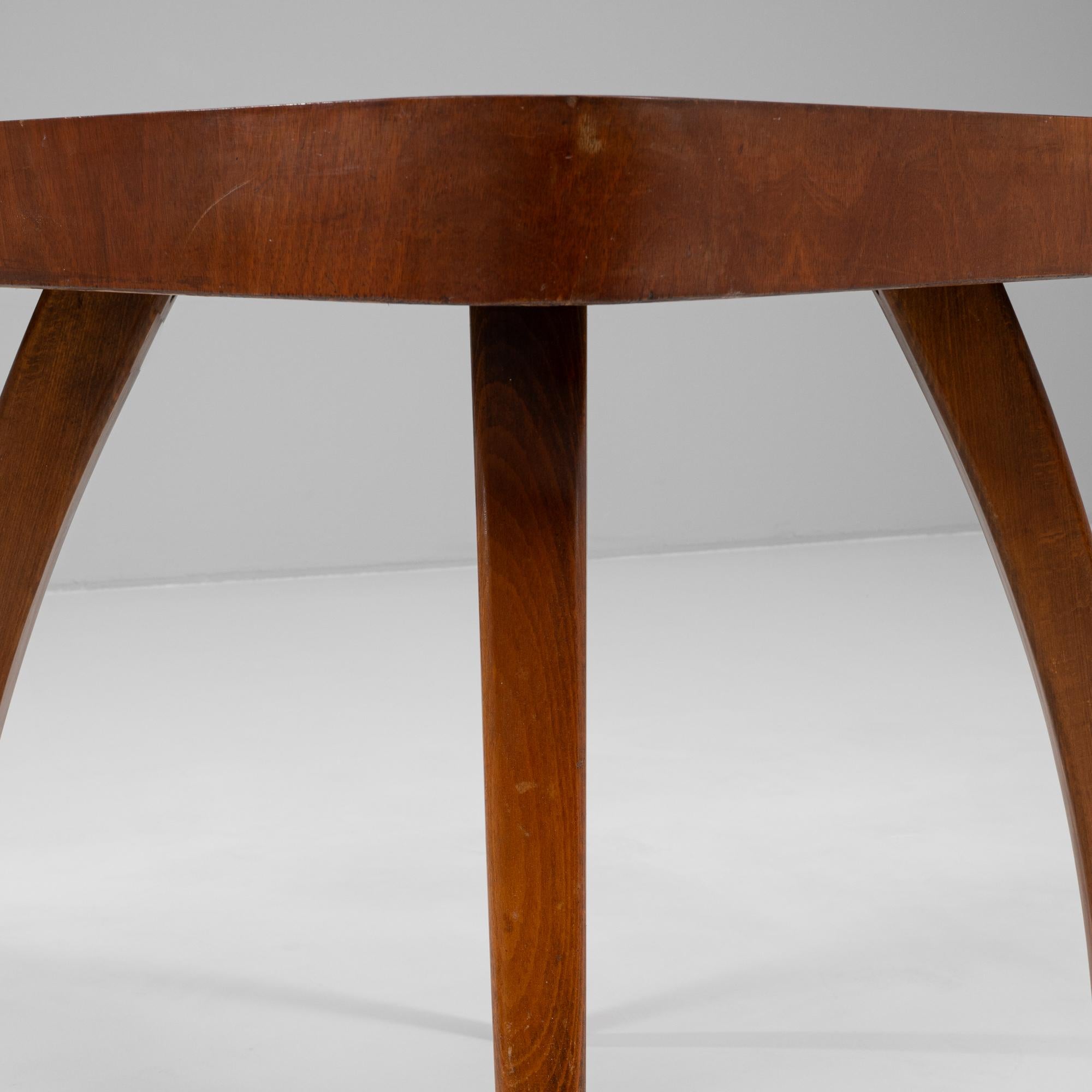 1960s Czech Walnut Spider Table By J. Halabala For Sale 6