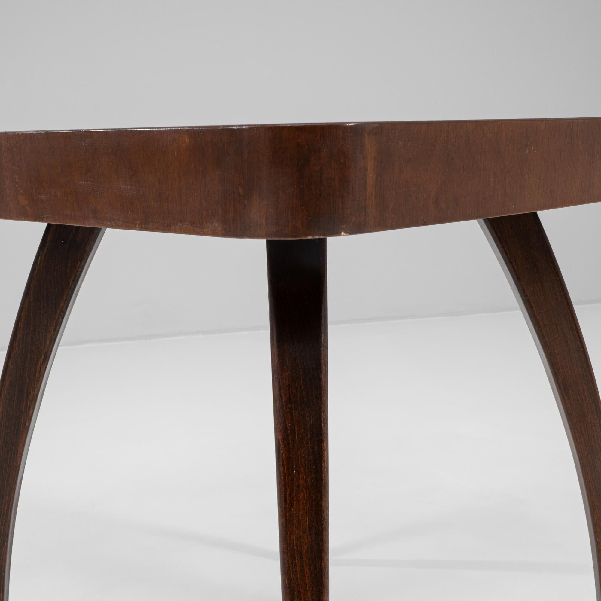 1960s Czech Walnut Spider Table By J. Halabala For Sale 6