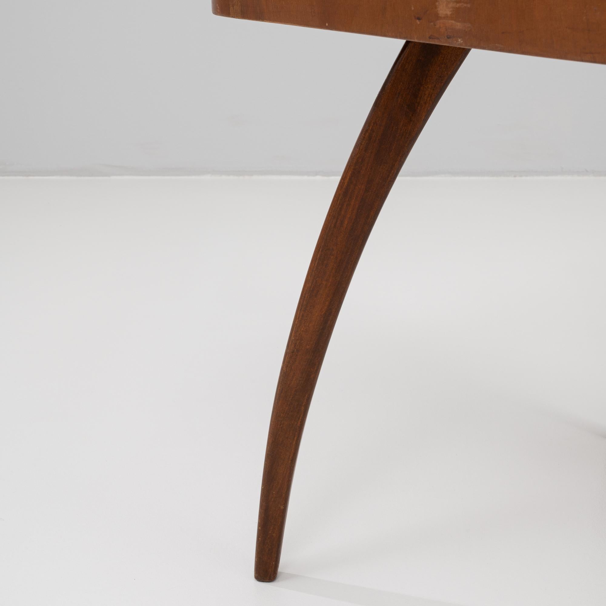 1960s Czech Walnut Spider Table By J. Halabala For Sale 7
