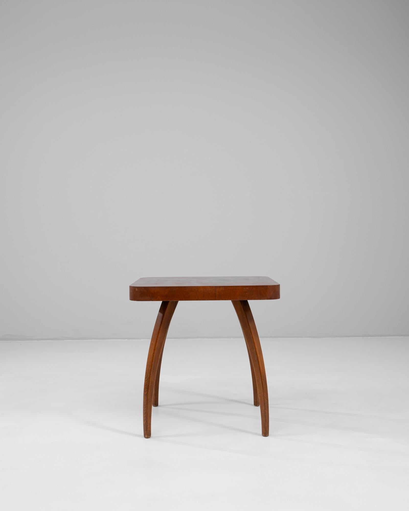 1960s Czech Walnut Spider Table By J. Halabala In Good Condition For Sale In High Point, NC