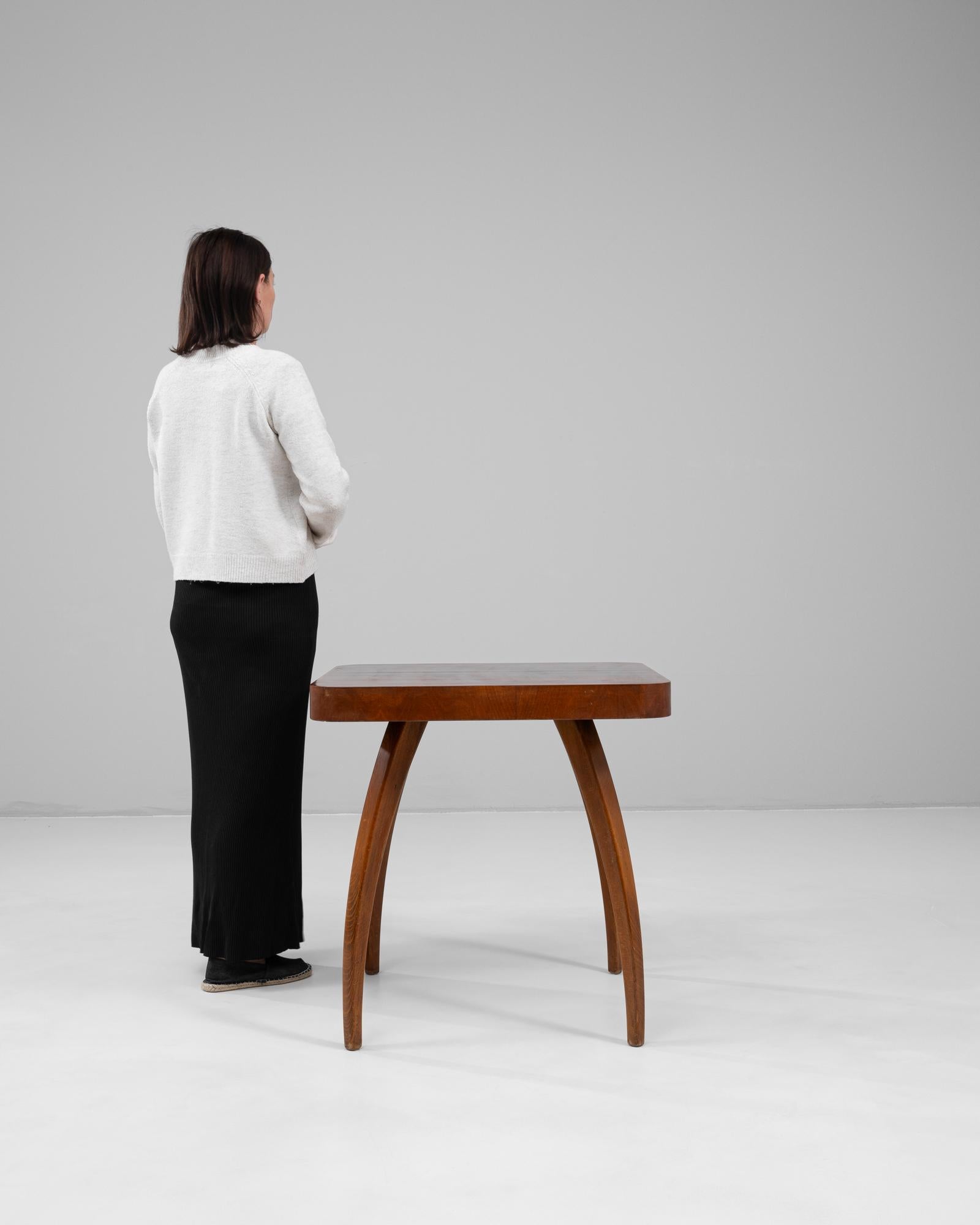 20th Century 1960s Czech Walnut Spider Table By J. Halabala For Sale
