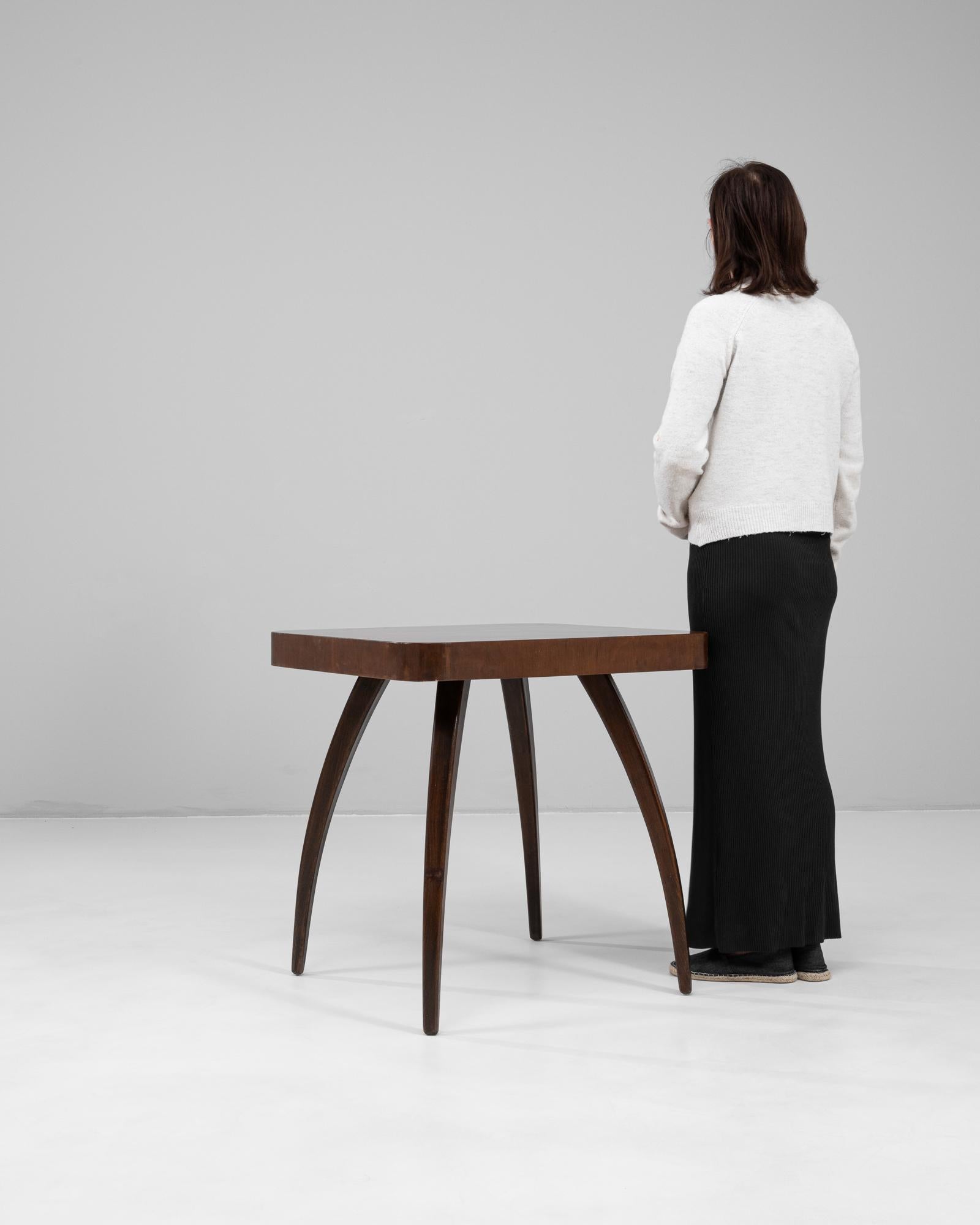 1960s Czech Walnut Spider Table By J. Halabala For Sale 4
