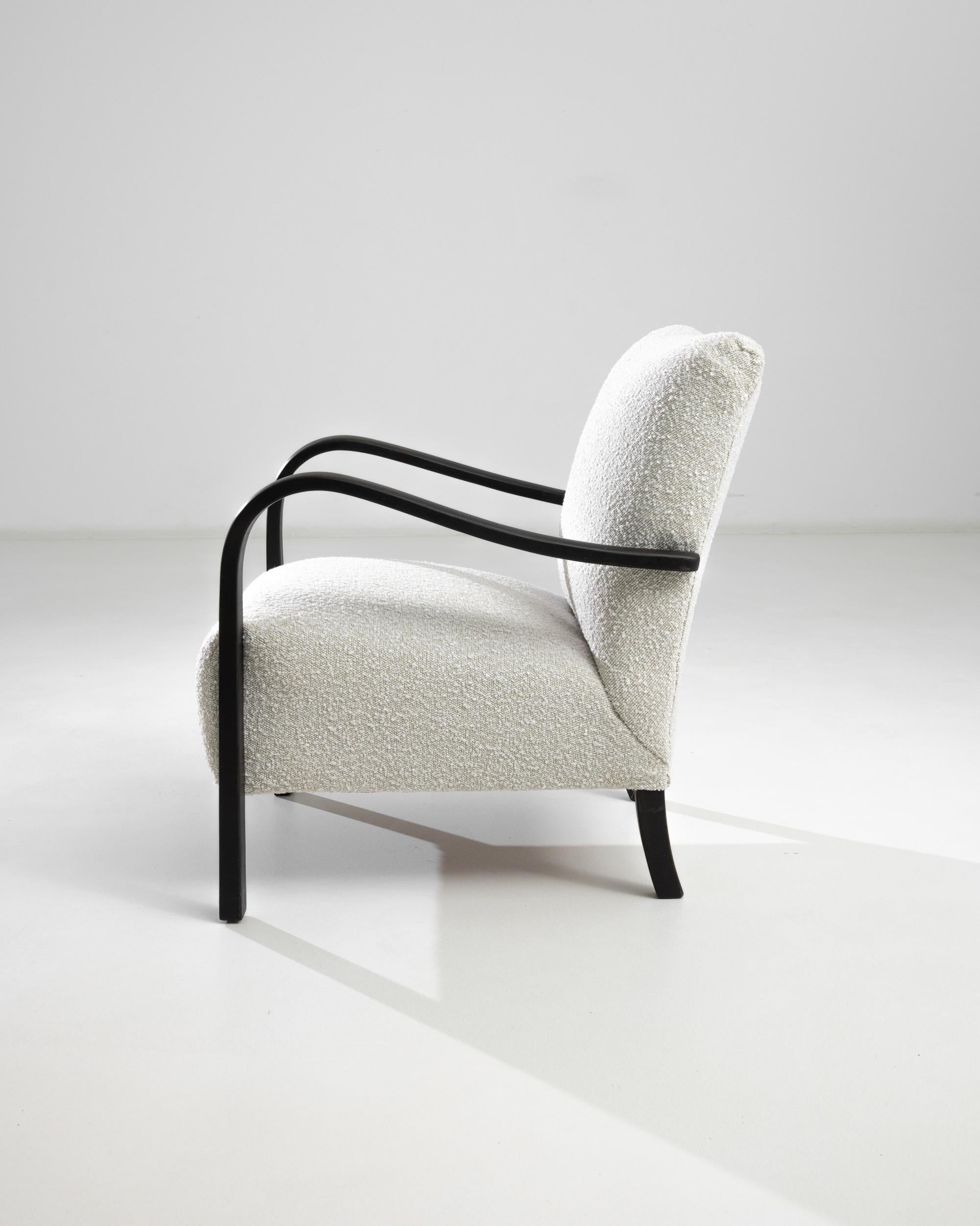 Mid-Century Modern 1960s Czech Wooden Armchair by J. Halabala For Sale