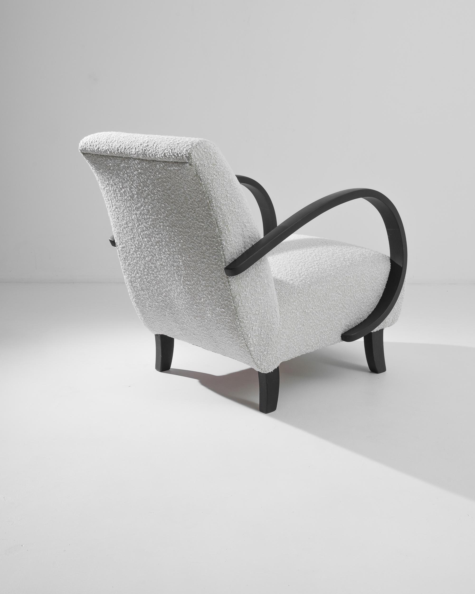 Mid-Century Modern 1960s Czech Wooden Armchair by J. Halabala For Sale