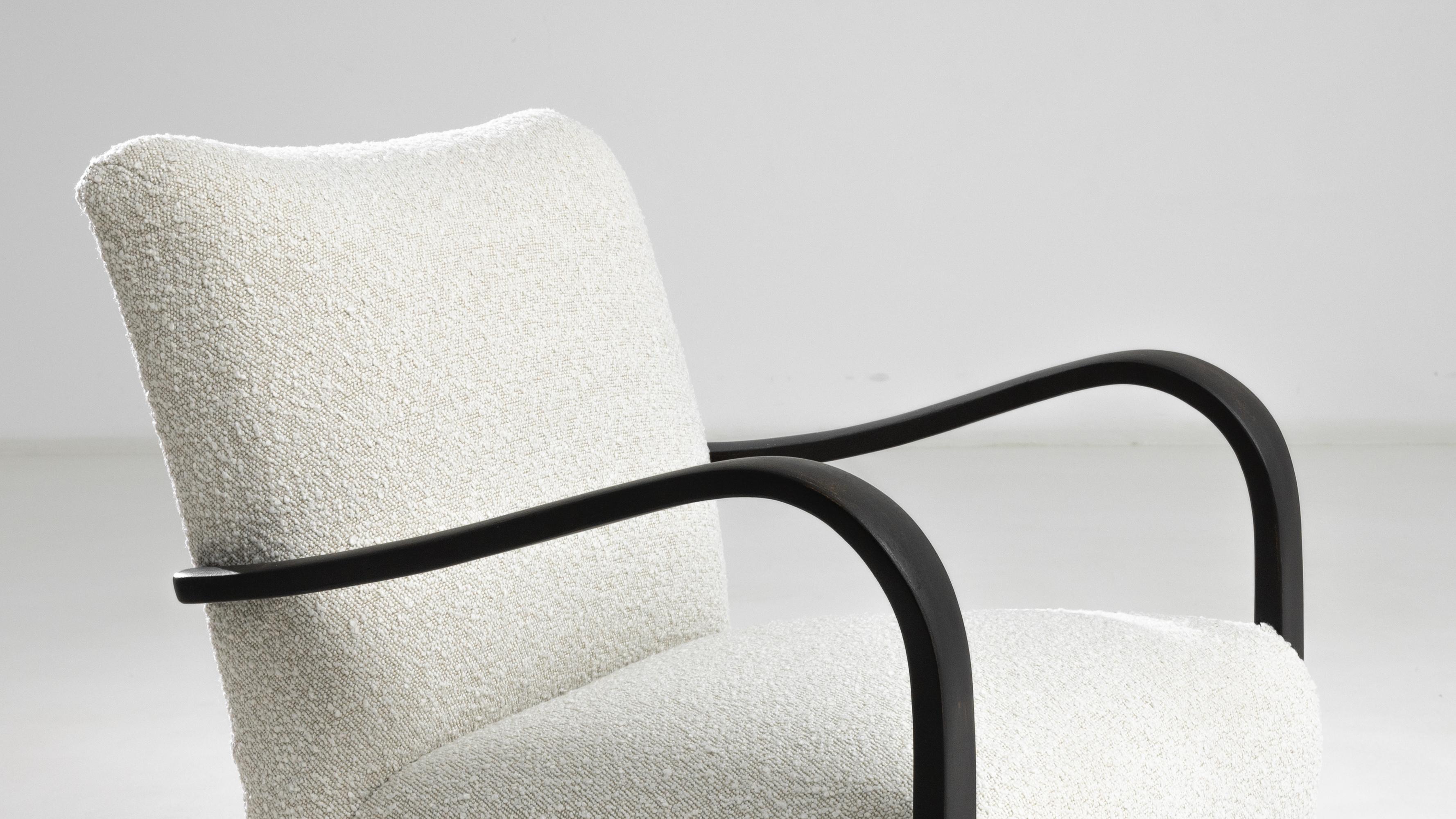 20th Century 1960s Czech Wooden Armchair by J. Halabala For Sale