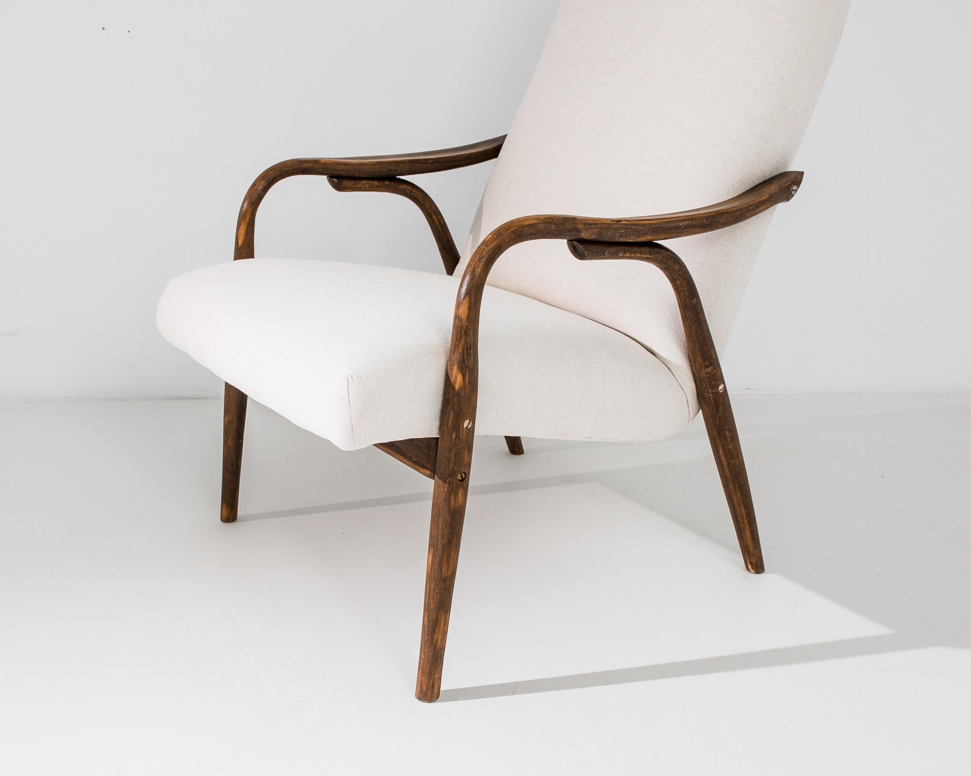 20th Century 1960s Czech Wooden Armchairs, a Pair For Sale