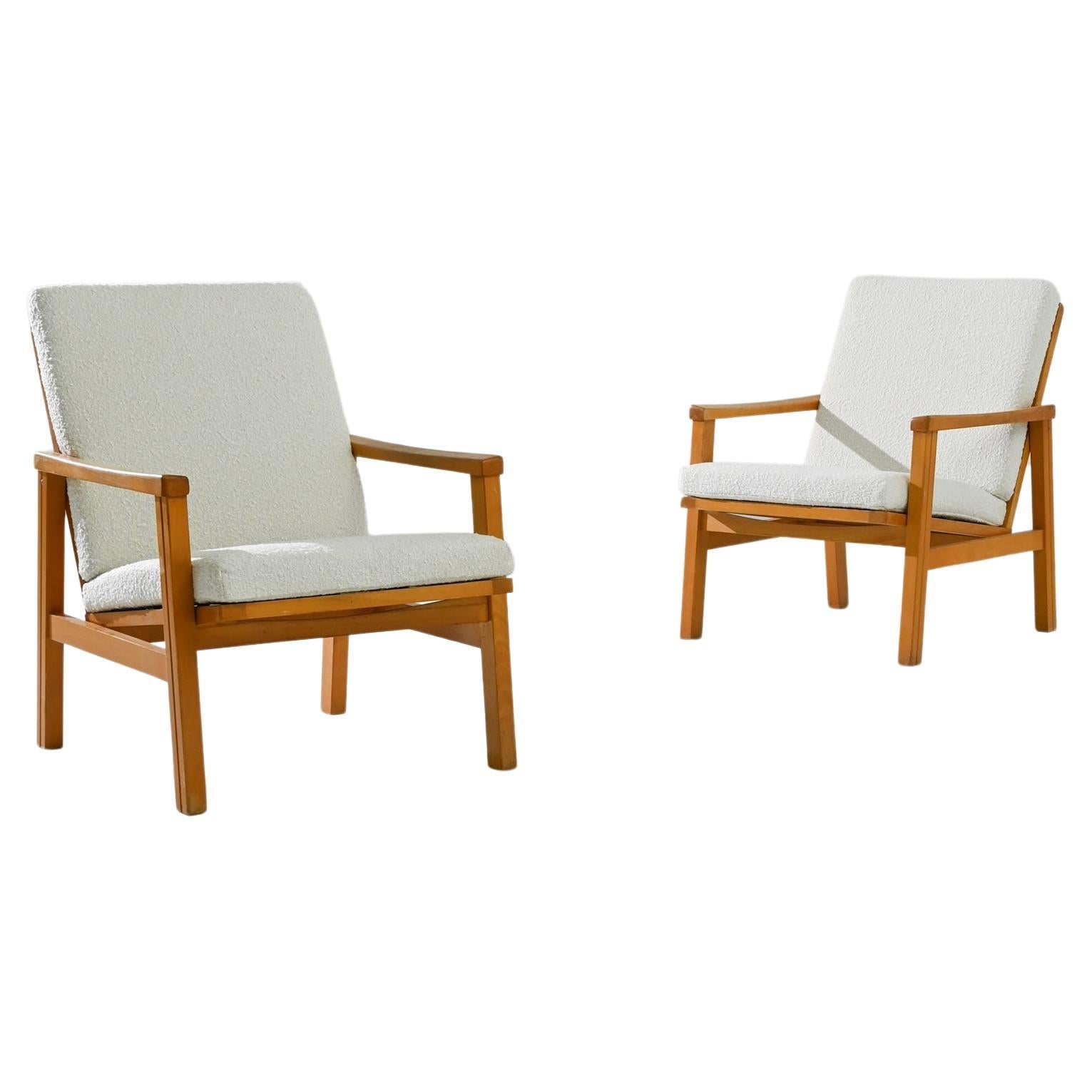 1960s Czech Wooden Armchairs, a Pair