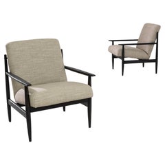 1960s Czech Wooden Armchairs, a Pair