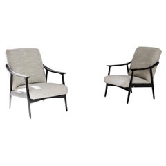 1960s Czech Wooden Armchairs, a Pair