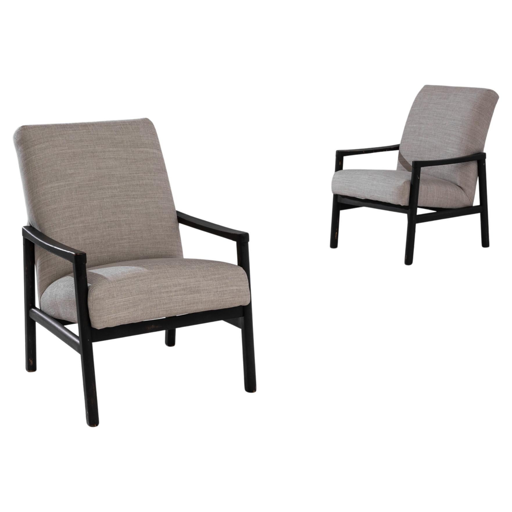 1960s Czech Wooden Armchairs, a Pair