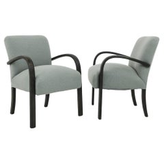 1960s Czech Wooden Armchairs, a Pair