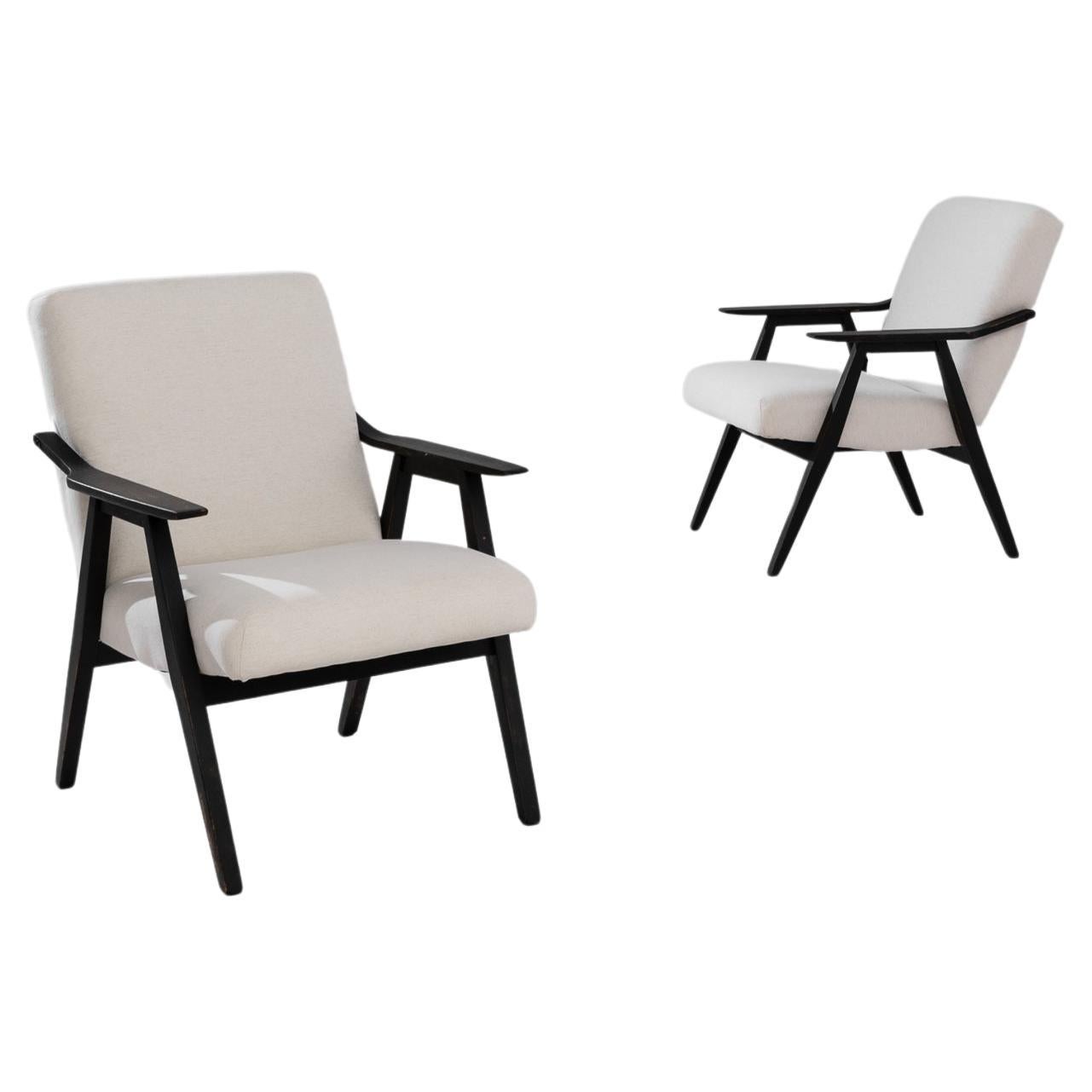 1960s Czech Wooden Armchairs, a Pair