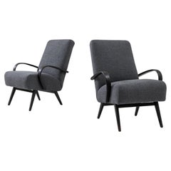 1960s Czech Wooden Armchairs by J. Halabala, a Pair