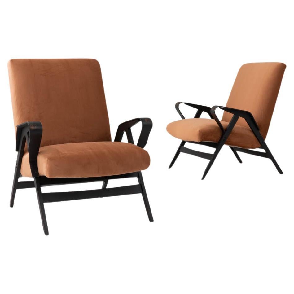 1960s Czech Wooden Armchairs by Tatra, a Pair For Sale