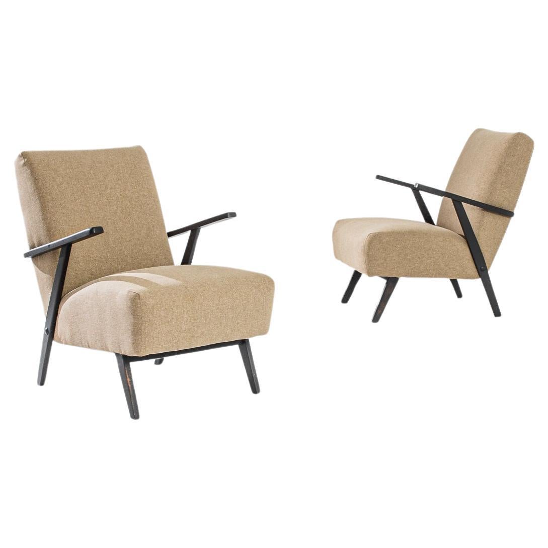 1960s Czech Wooden Armchairs, Set of Two For Sale
