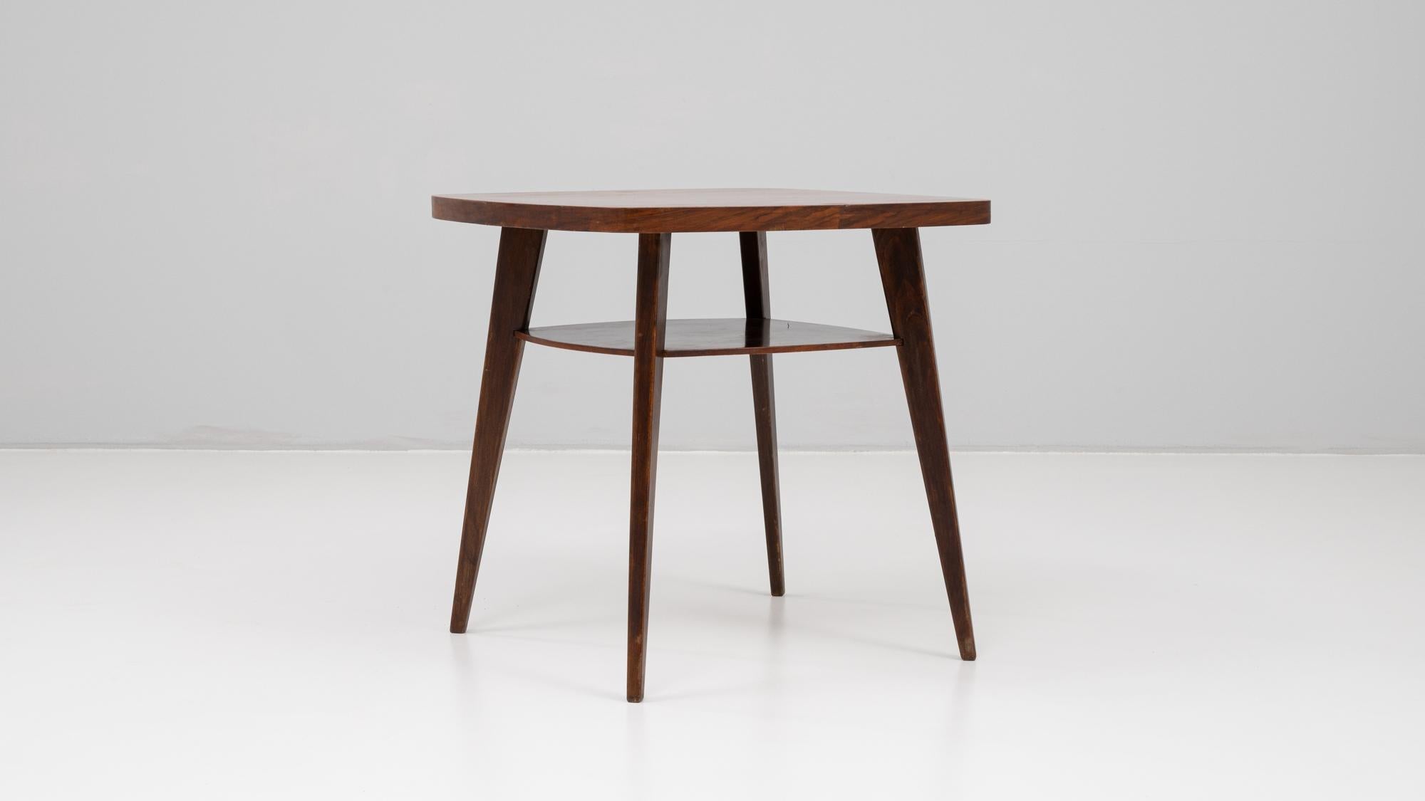 20th Century 1960s Czech Wooden Side Table By. J. Halabala For Sale