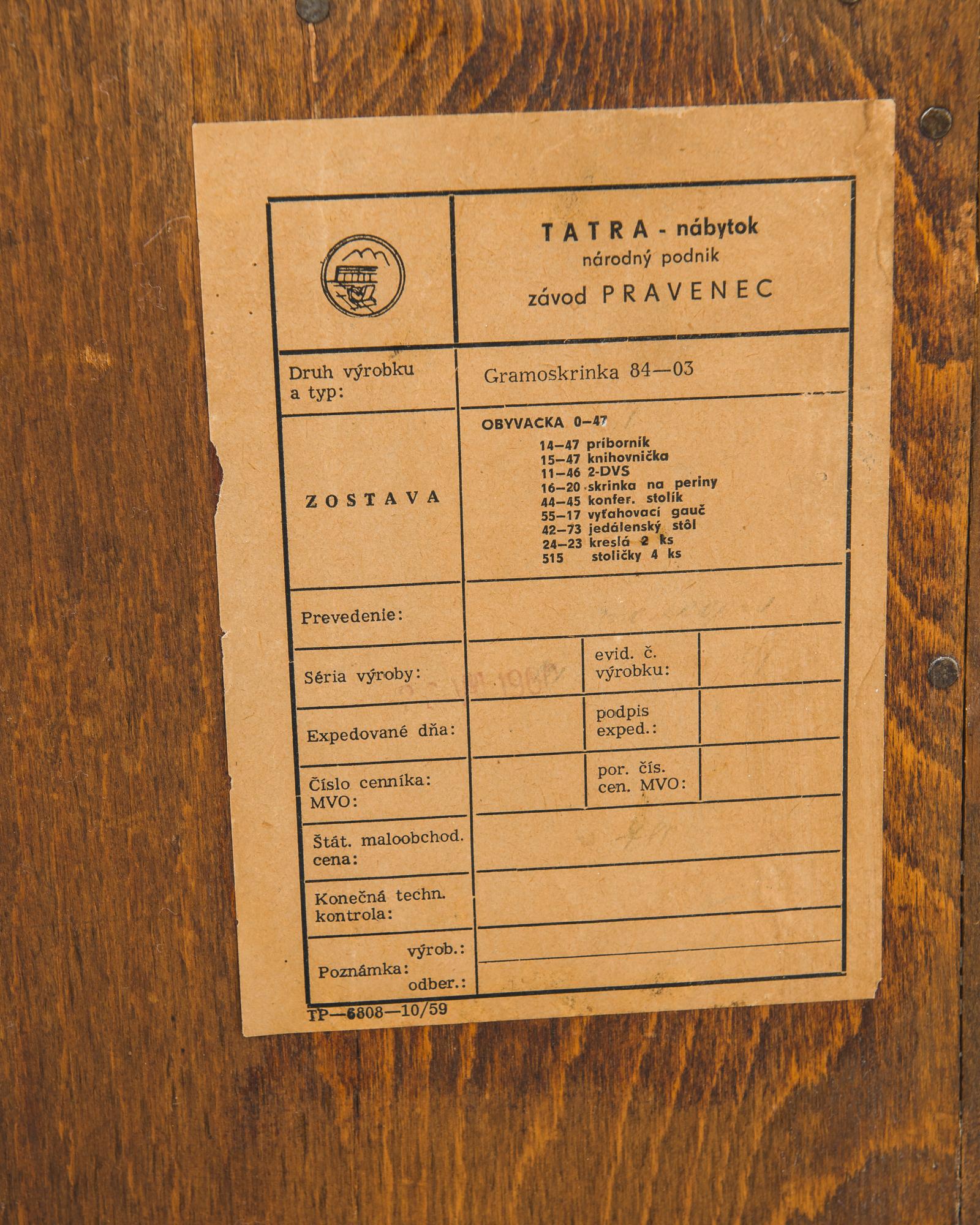 1960s Czech Wooden Sideboard by Tatra 2