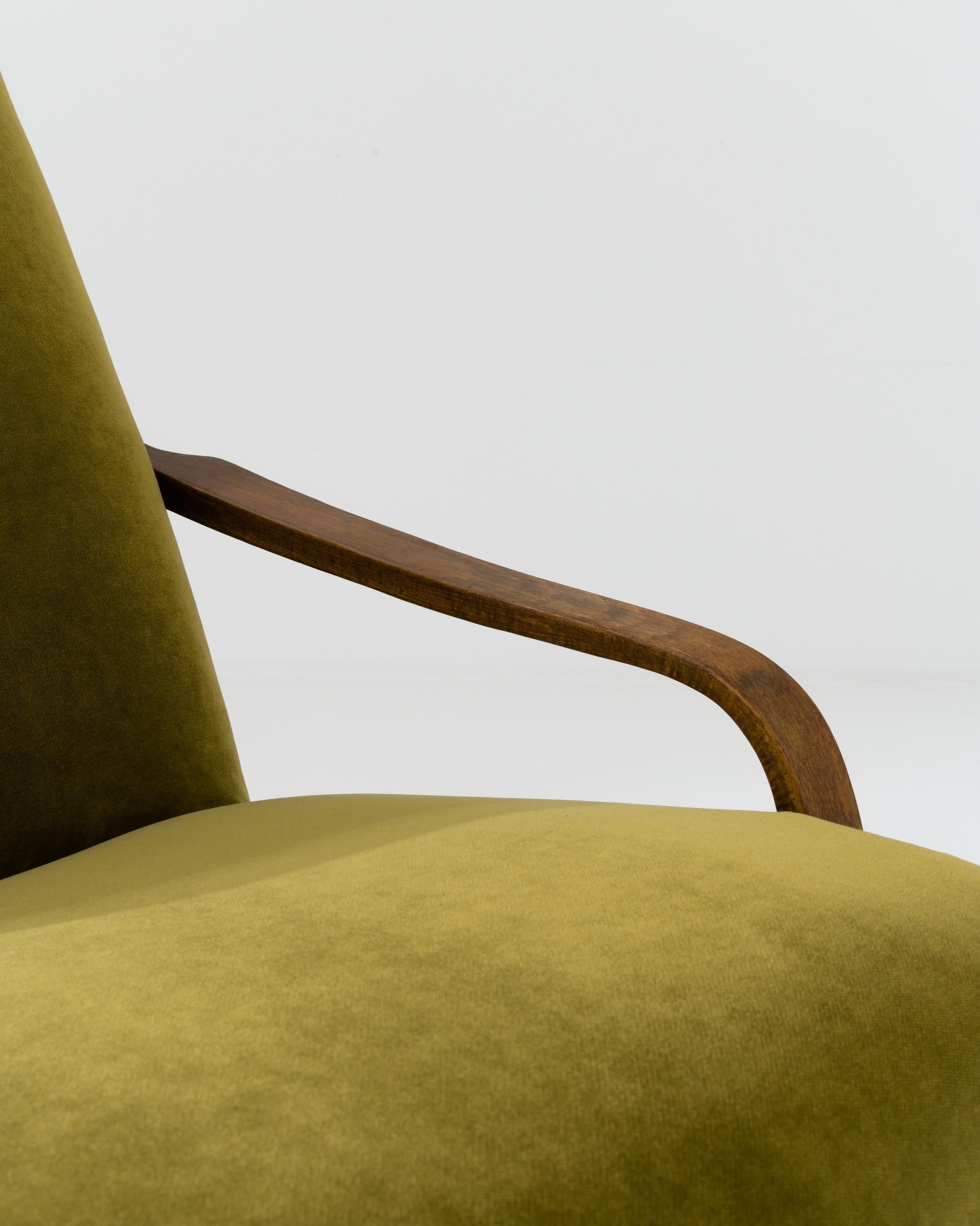 1960s Czech Wooden Upholstered Armchair 7