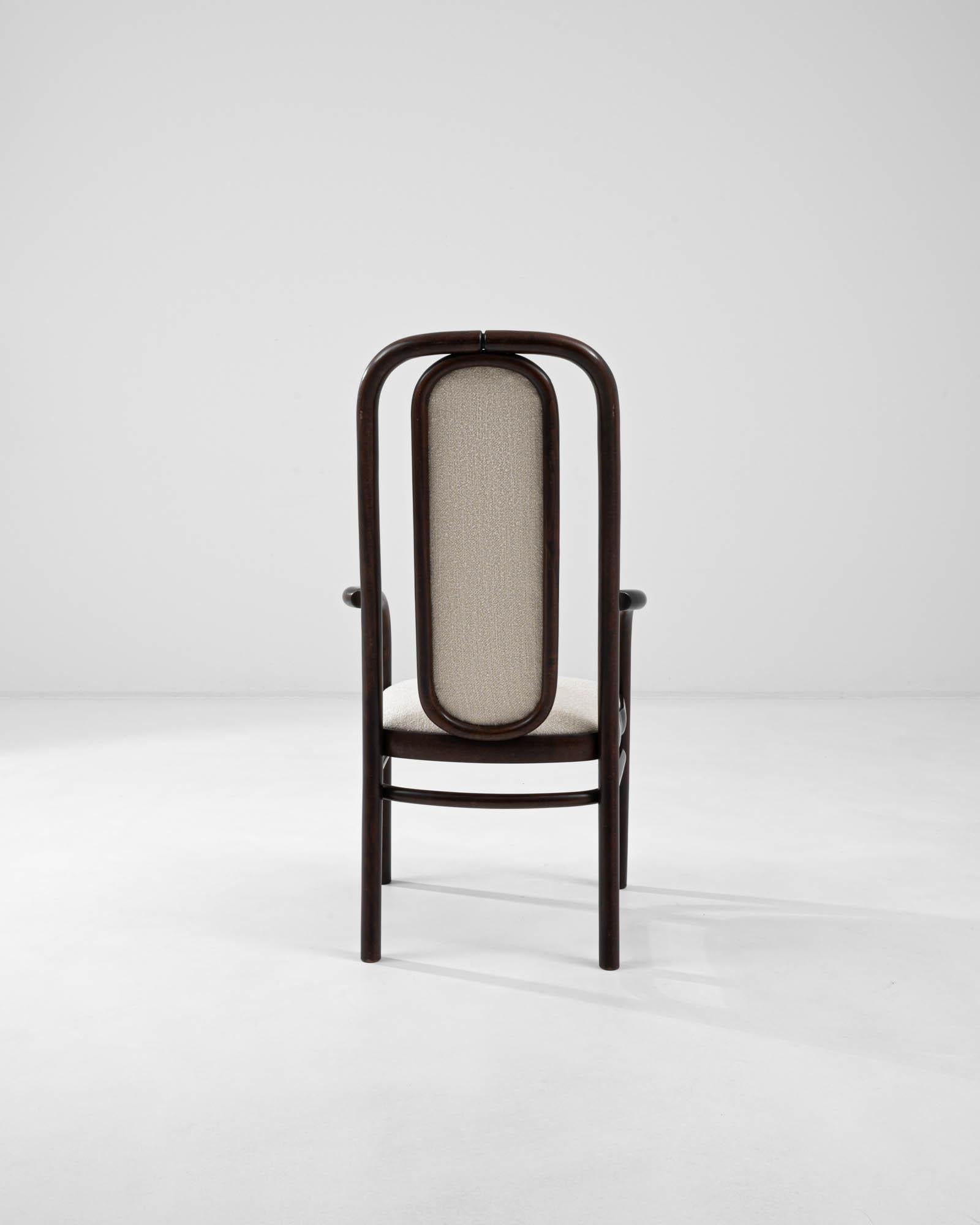 1960s Czech Wooden Upholstered Dining Chair by TON In Good Condition For Sale In High Point, NC