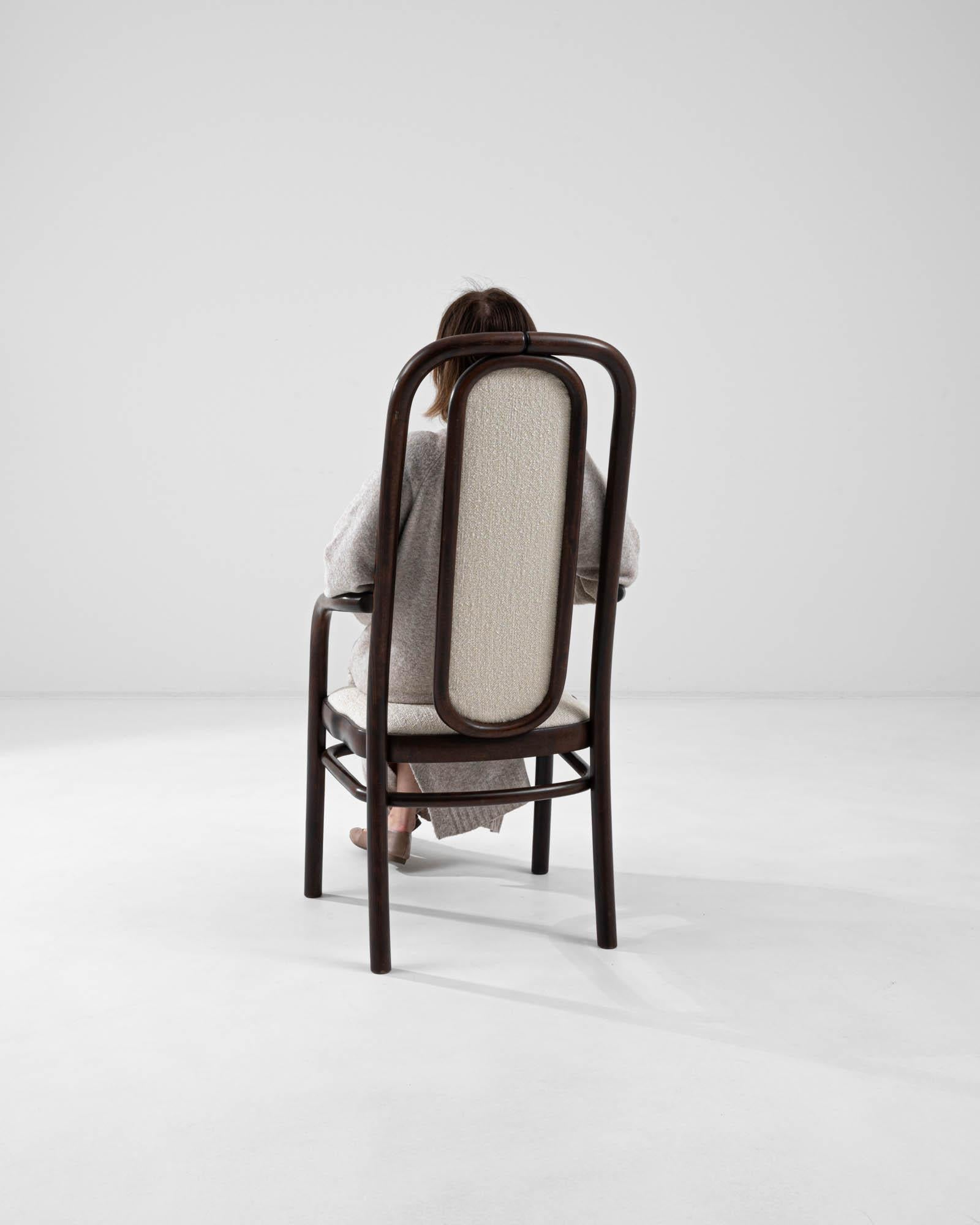 Mid-20th Century 1960s Czech Wooden Upholstered Dining Chair by TON For Sale
