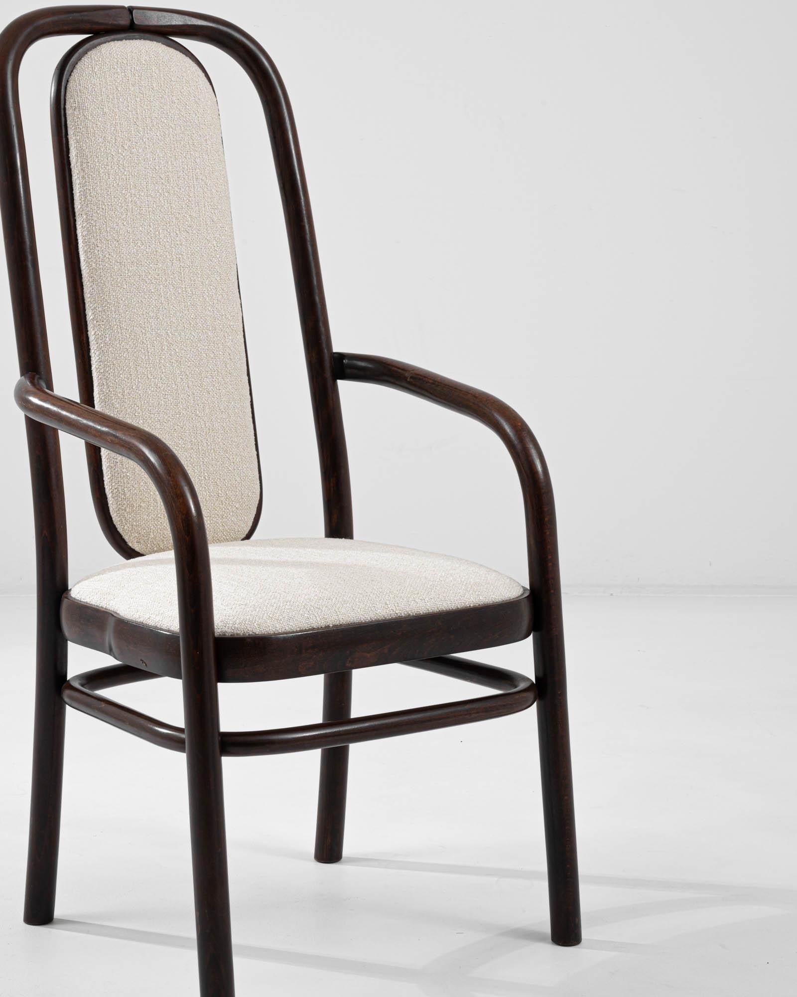1960s Czech Wooden Upholstered Dining Chair by TON For Sale 1