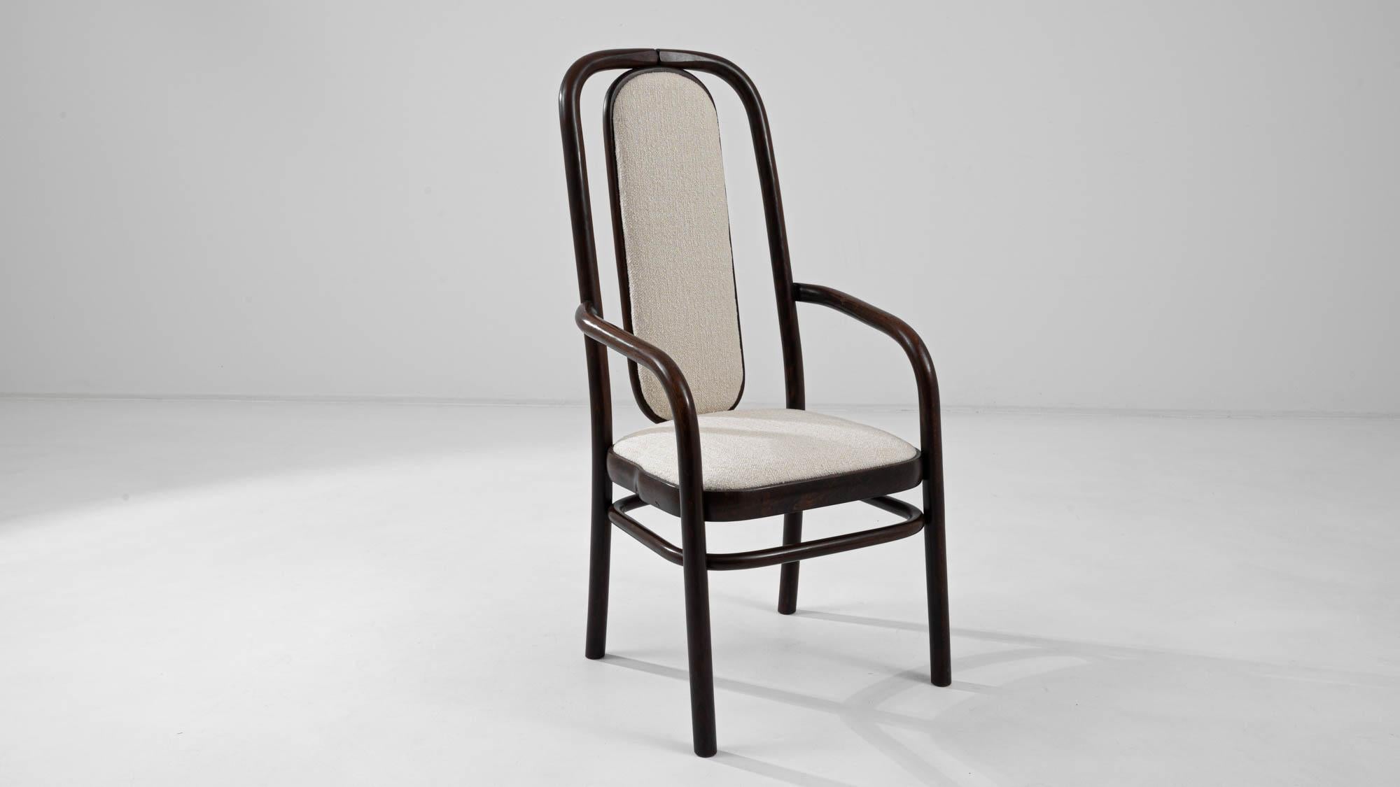 1960s Czech Wooden Upholstered Dining Chair by TON For Sale 2