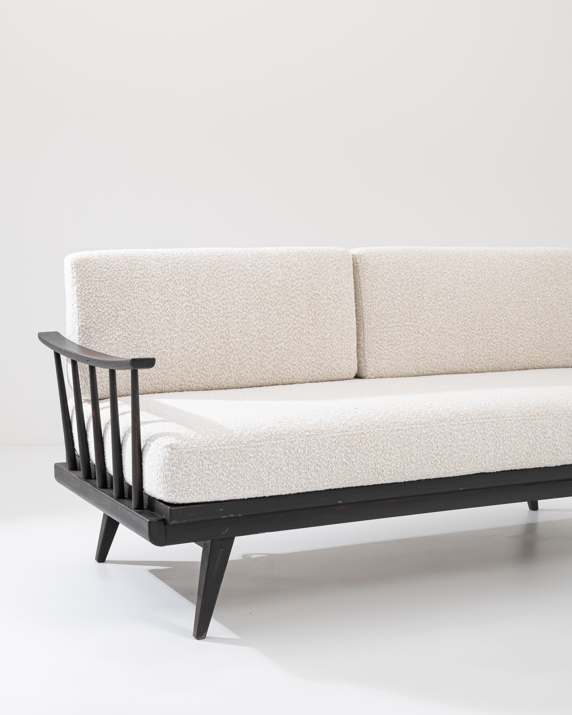 1960s Czech Wooden Upholstered Sofa 2