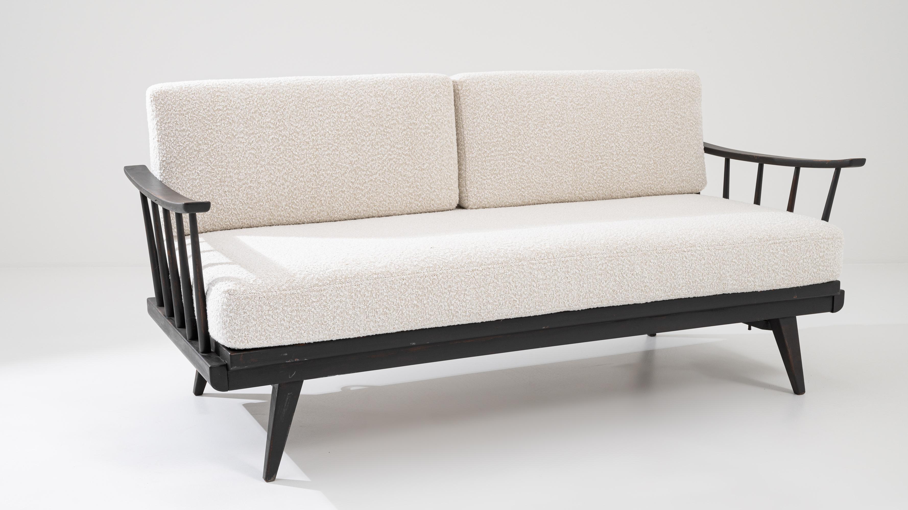 1960s Czech Wooden Upholstered Sofa 3