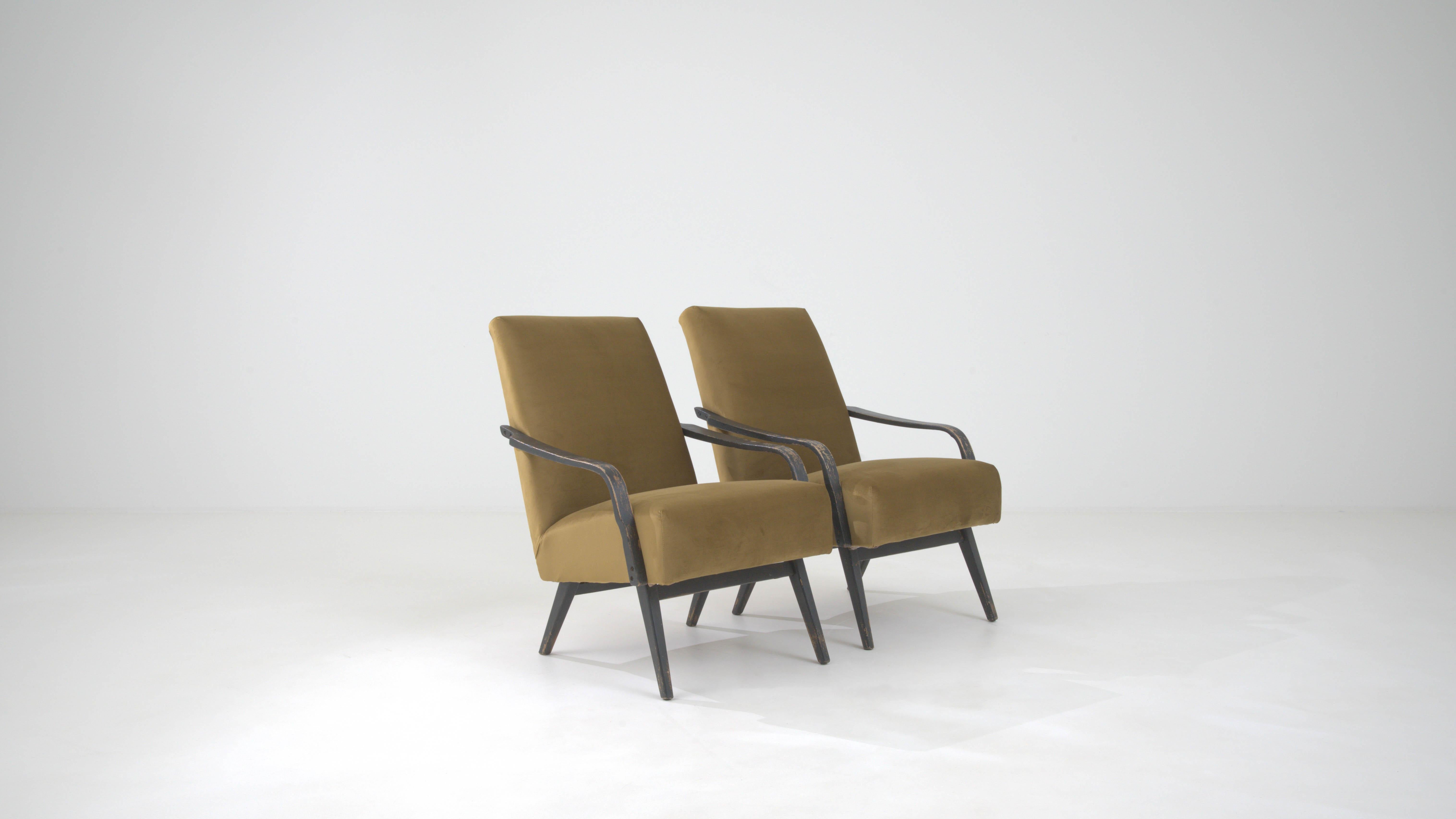 1960s Czechia Upholstered Armchairs, a Pair 5
