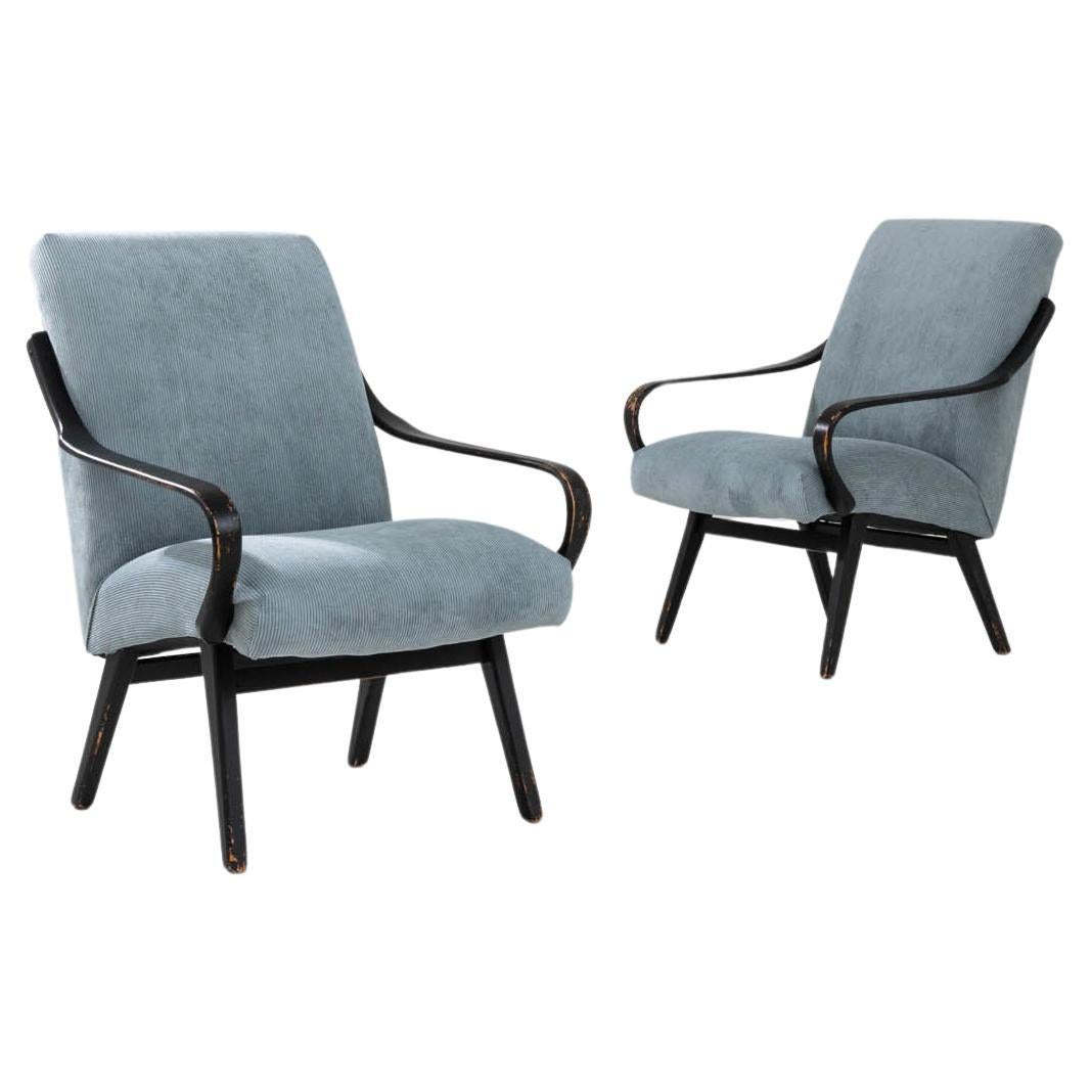 1960 Czechia Upholstered Armchairs By TON, a Pair en vente