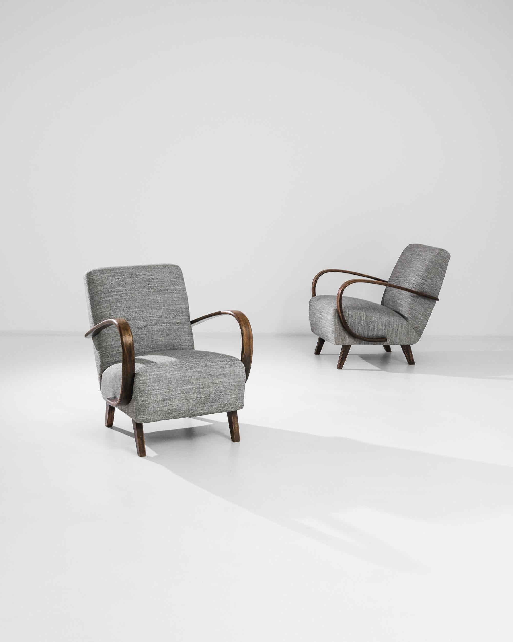 1960s Czechia Wooden Armchairs, a Pair For Sale 1